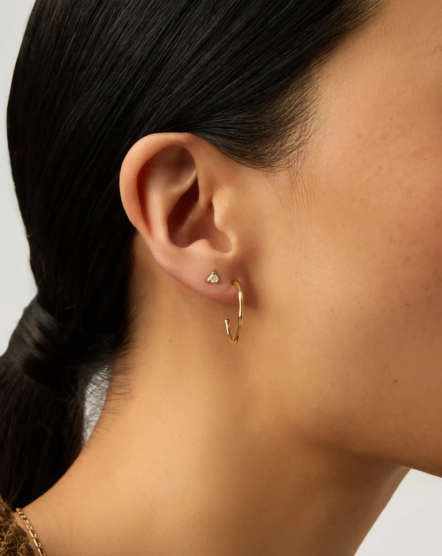 Molten Hoop & Prism Stud Earrings Set | 18k Gold Vermeil/Cubic Zirconia Earrings Missoma