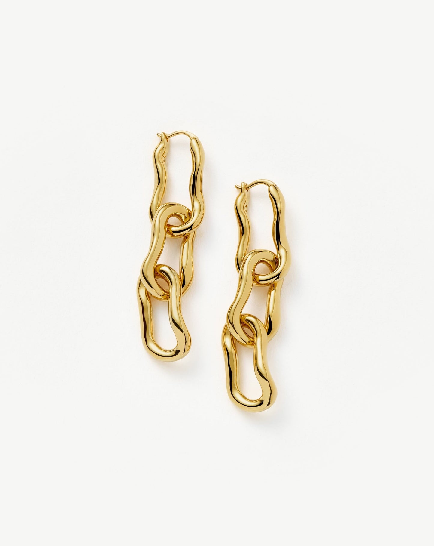 Molten Ovate Triple Drop Earrings | 18ct Recycled Gold Plating on Brass Earrings Missoma