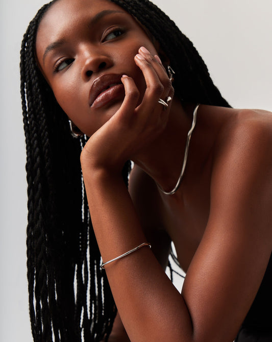 Molten Ripple Bangle | Sterling Silver Bracelets Missoma