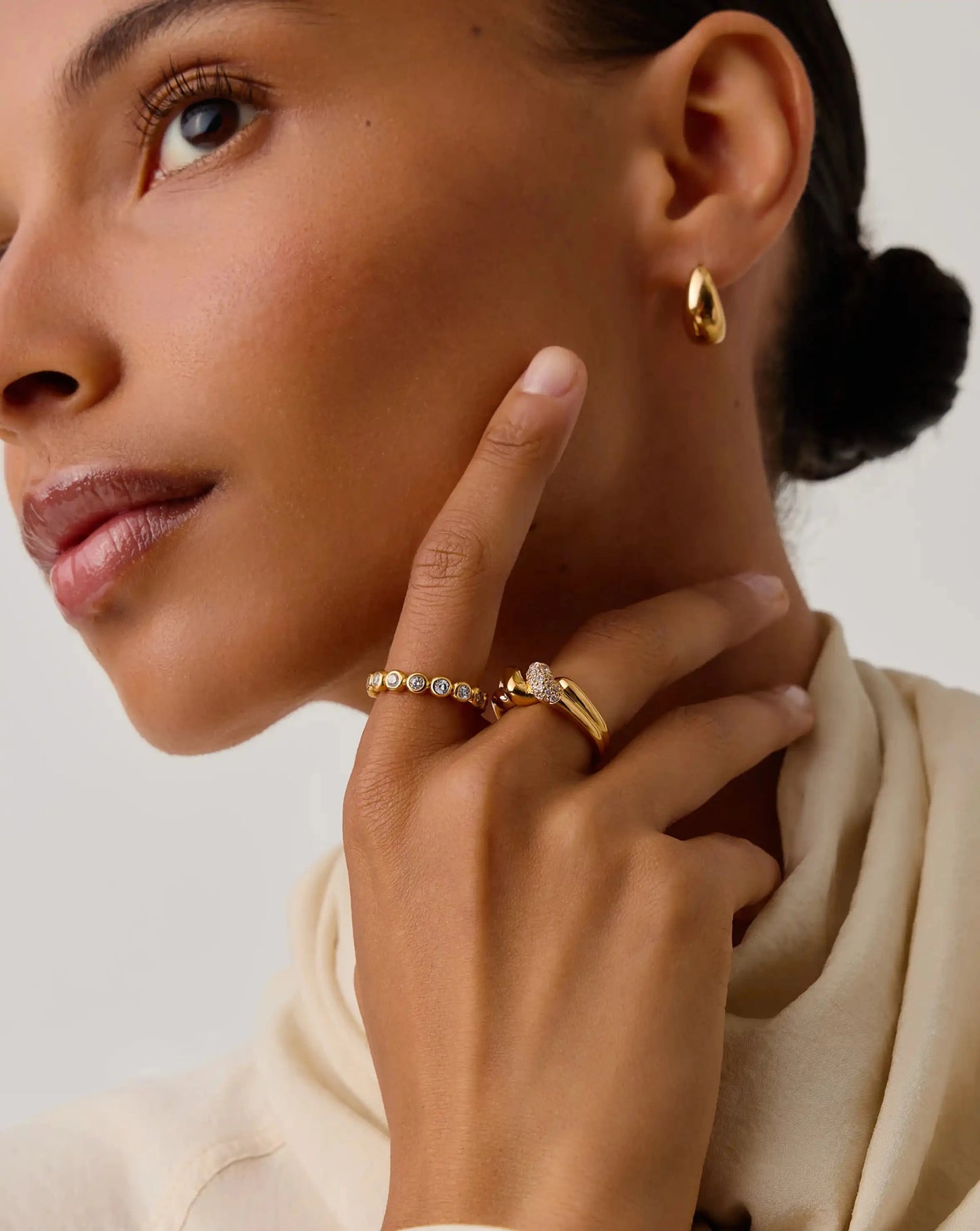 Molten Snow Double Statement Ring | 18k Gold Plated/Cubic Zirconia Rings Missoma