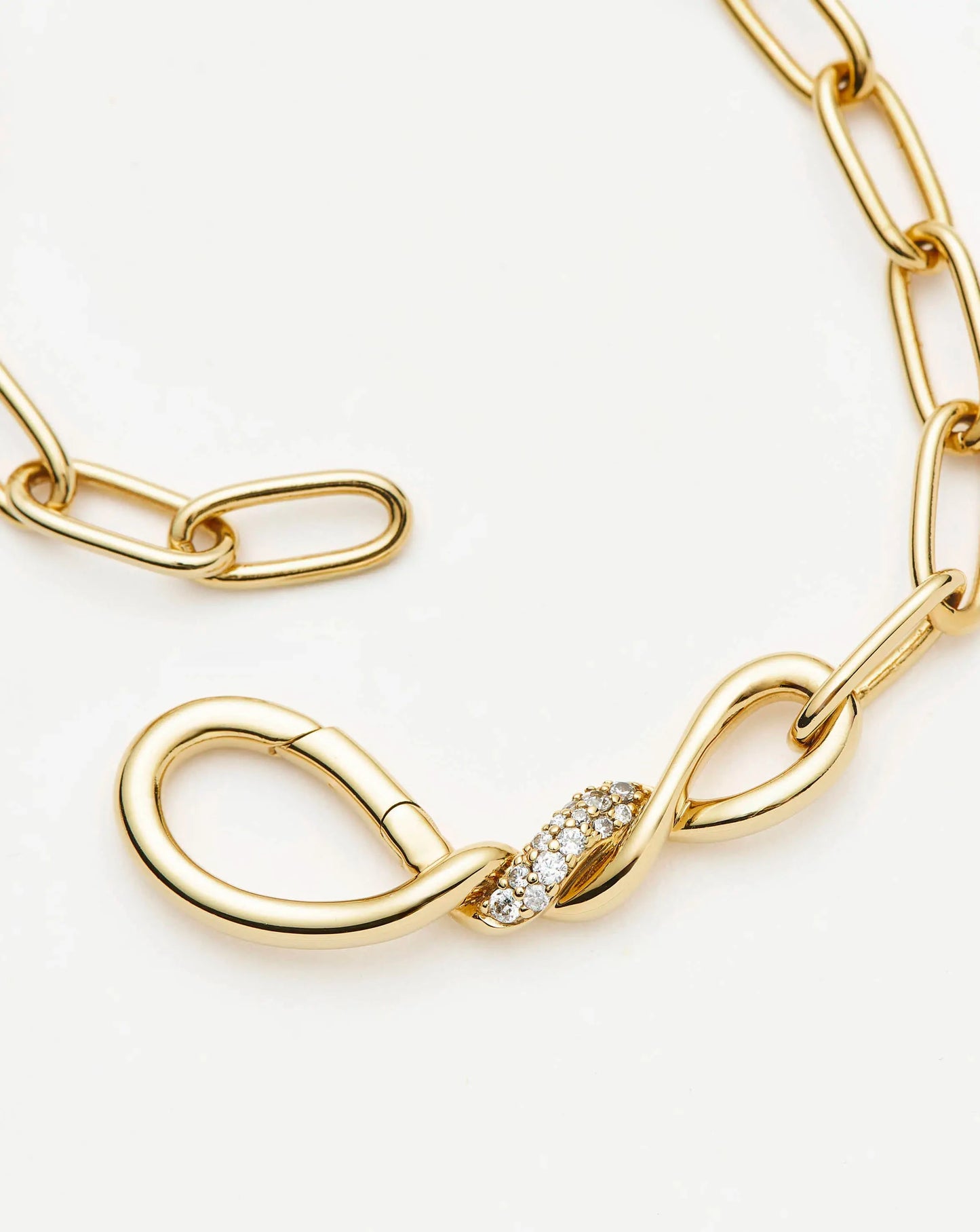 Molten Snow Paperclip Chain Necklace | 18k Gold Plated/Cubic Zirconia Necklaces Missoma