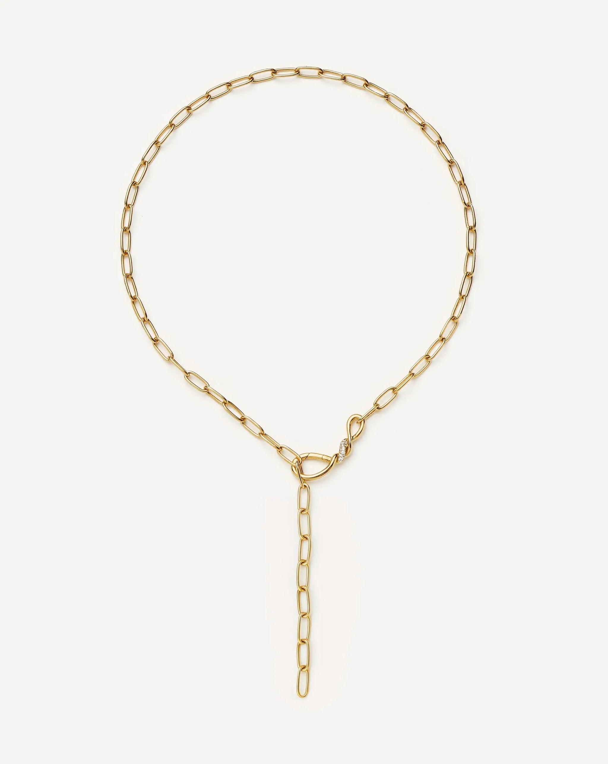Molten Snow Paperclip Chain Necklace | 18k Gold Plated/Cubic Zirconia Necklaces Missoma