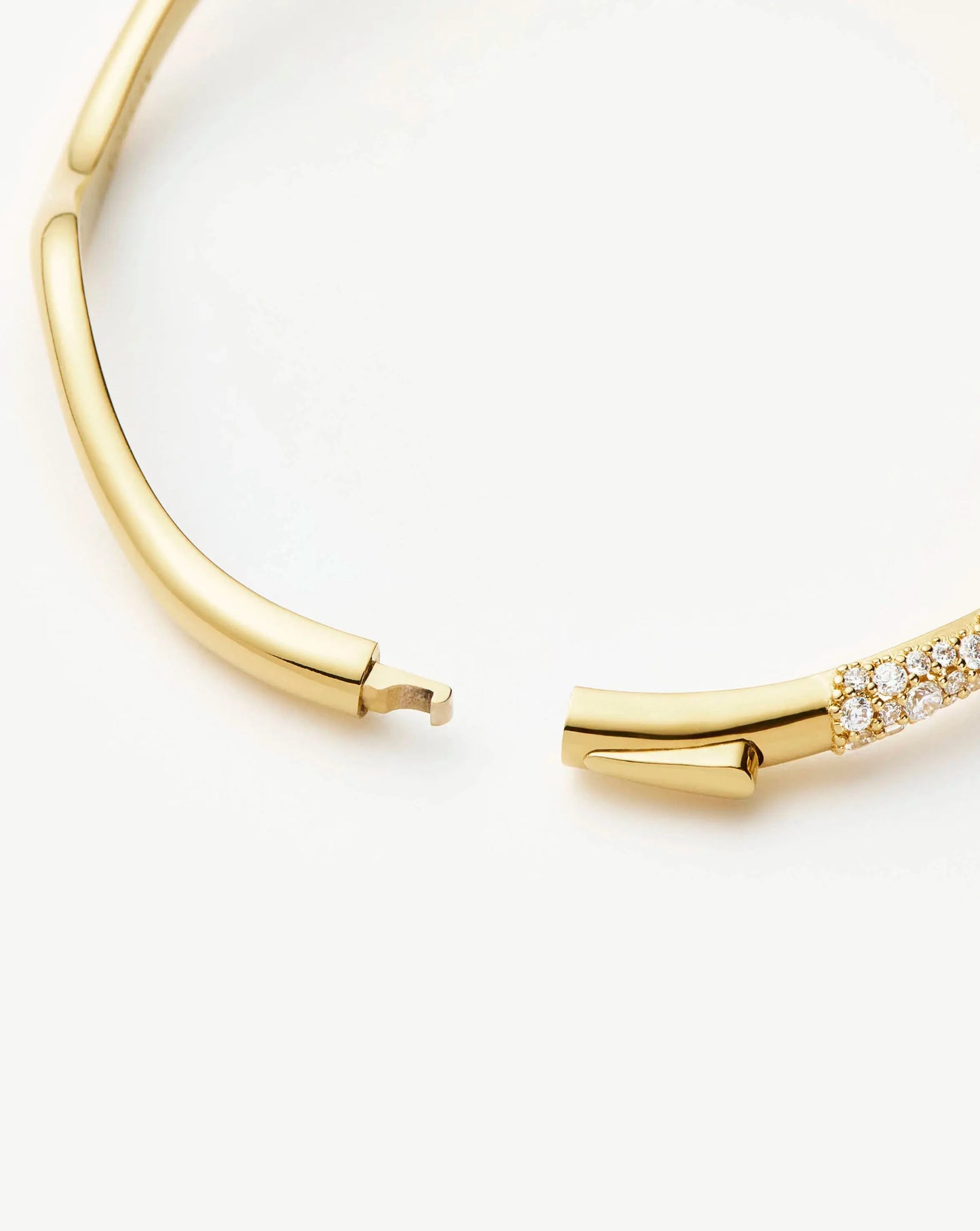 Molten Snow Ripple Hinged Bangle | 18k Gold Plated/Cubic Zirconia Bracelets Missoma