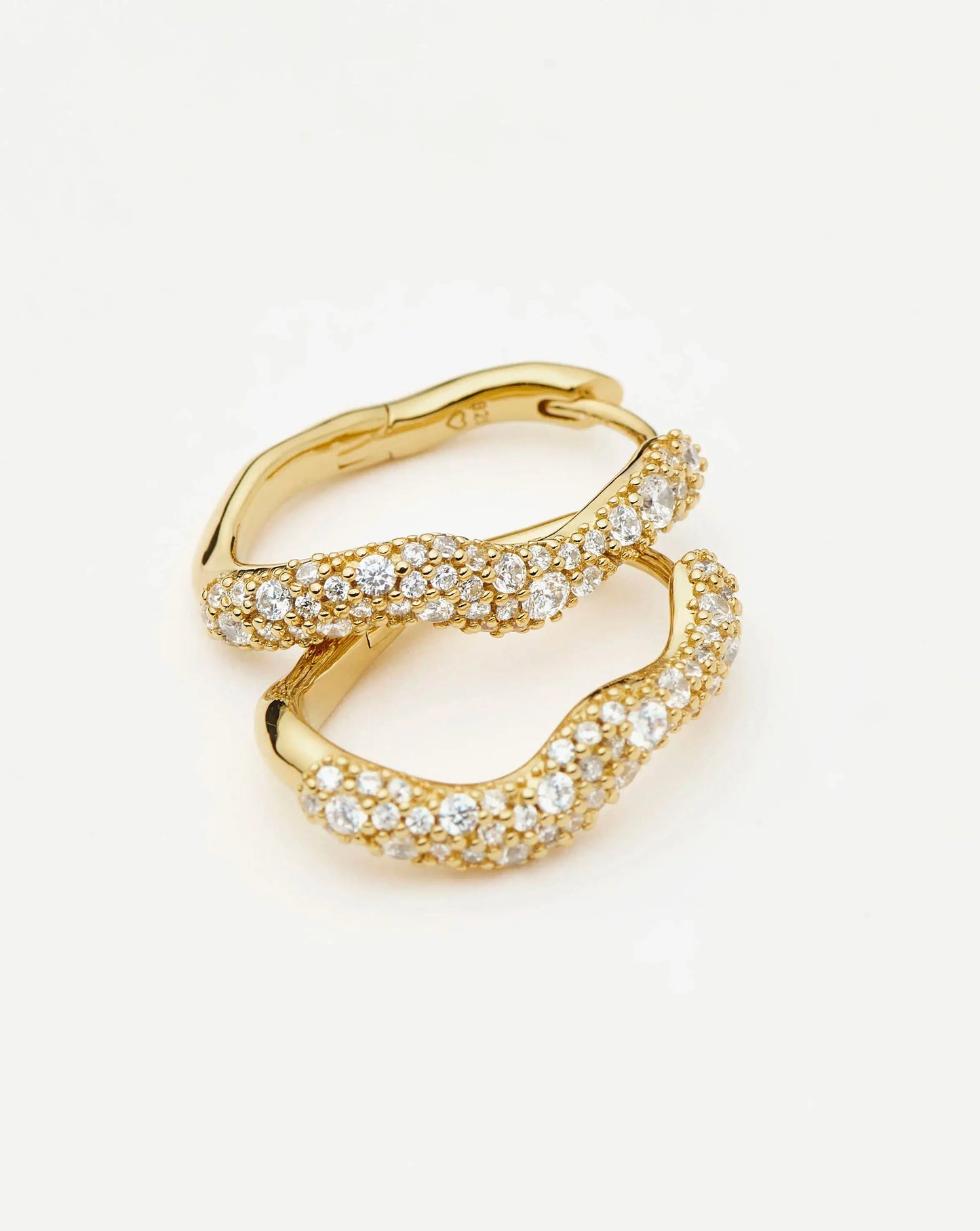 Molten Snow Small Hoop Earrings | 18k Gold Vermeil/Cubic Zirconia Earrings Missoma