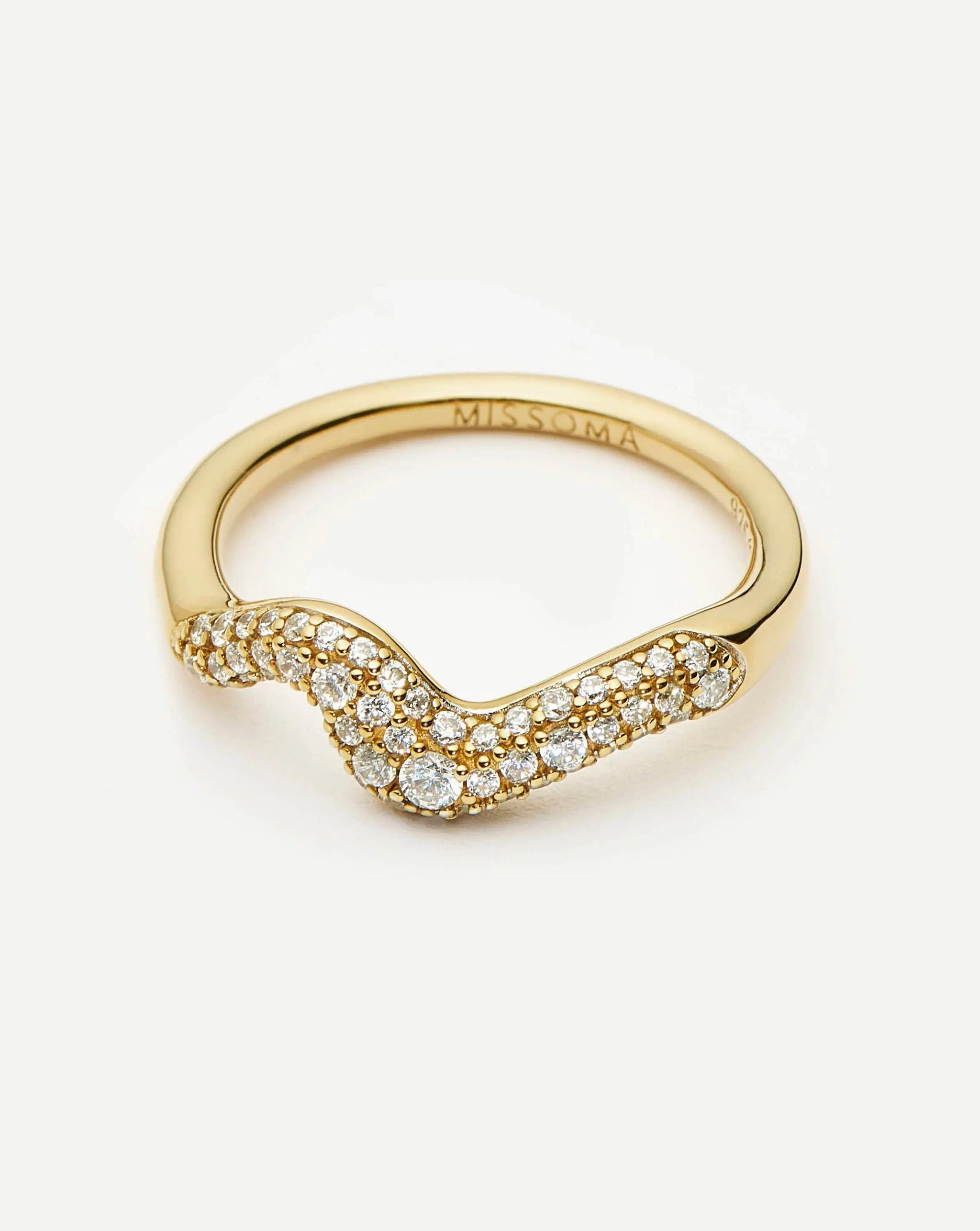 Molten Snow Stacking Ring | 18k Gold Vermeil/Cubic Zirconia Rings Missoma