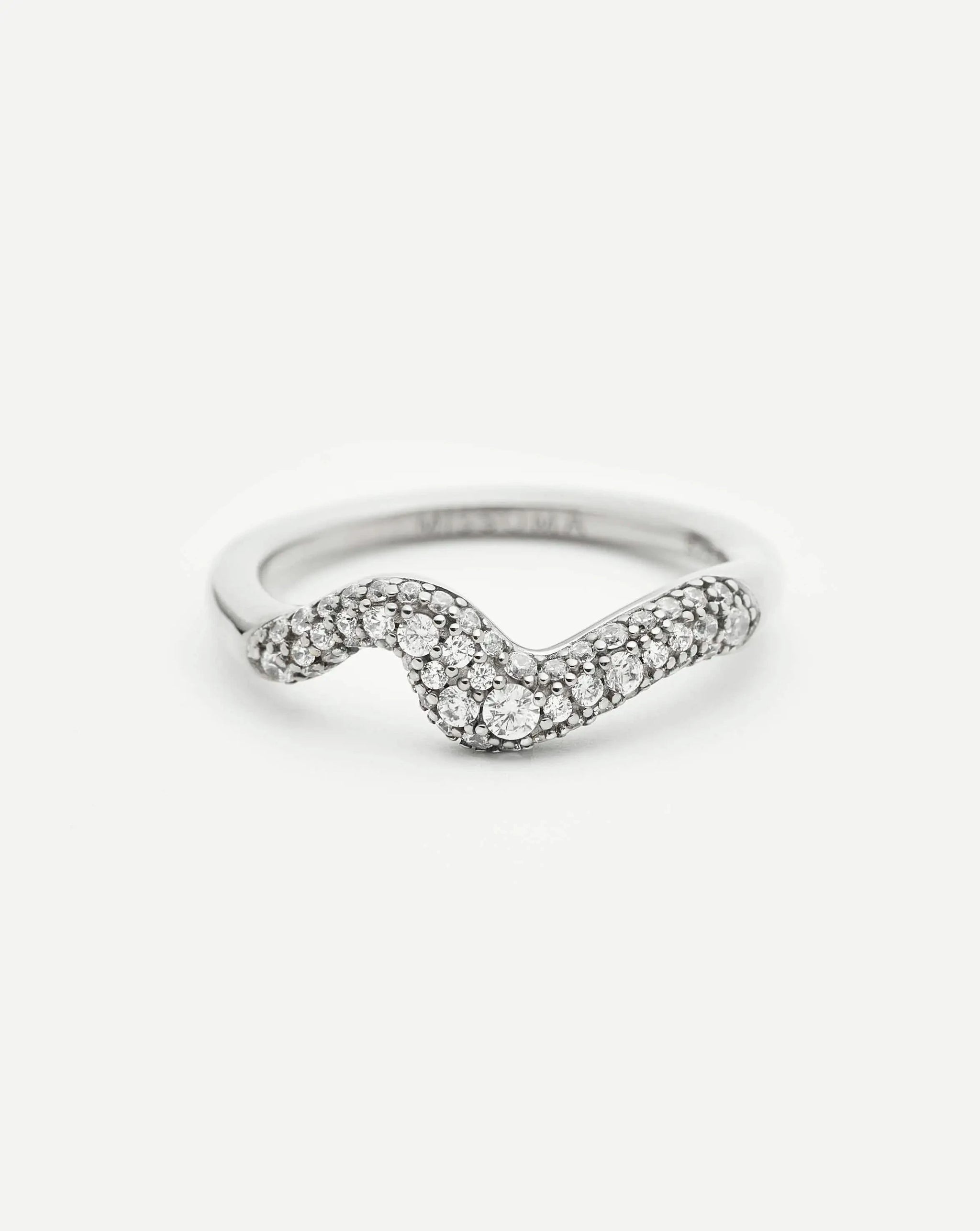Molten Snow Stacking Ring | Sterling Silver/Cubic Zirconia Rings Missoma