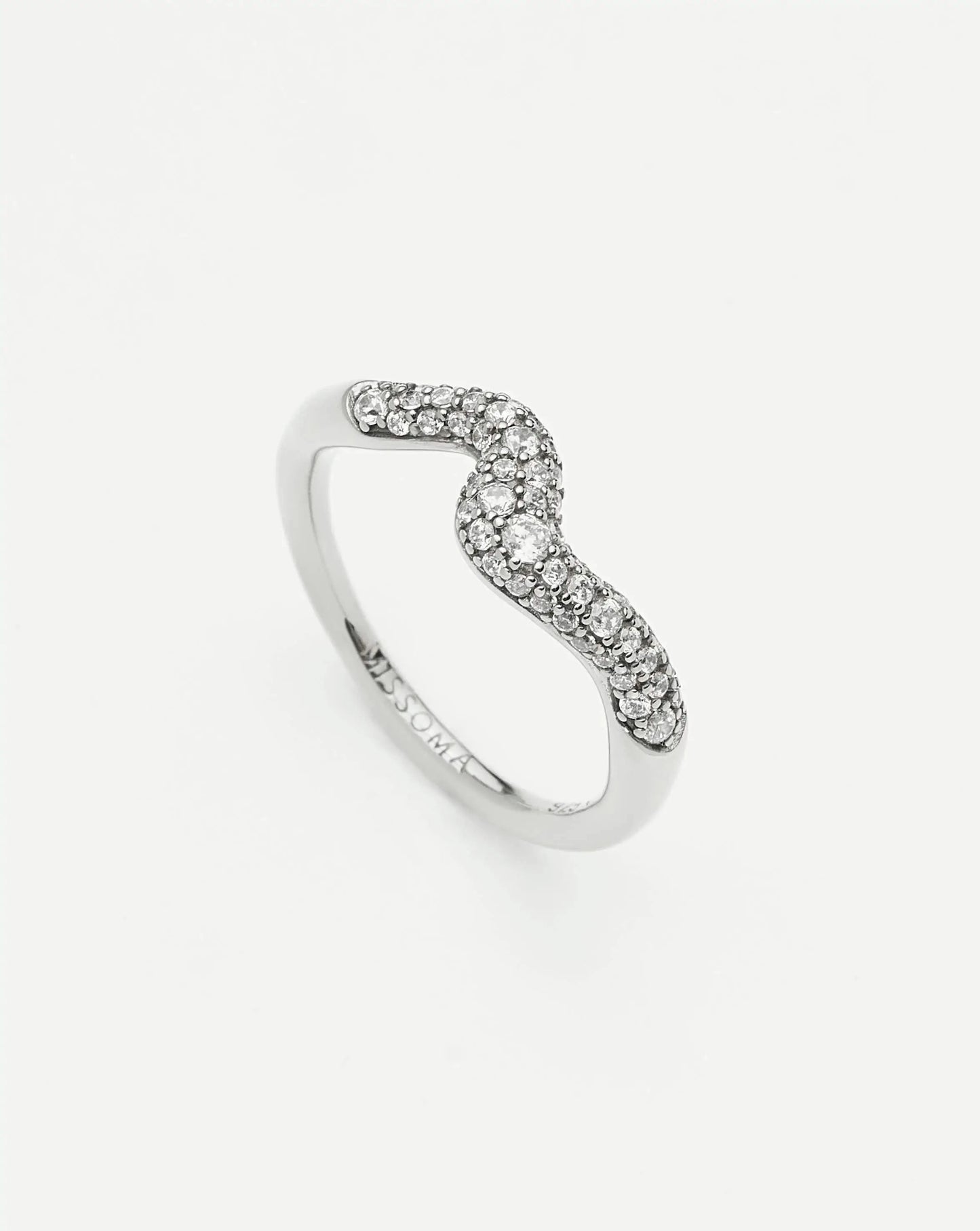 Molten Snow Stacking Ring | Sterling Silver/Cubic Zirconia Rings Missoma