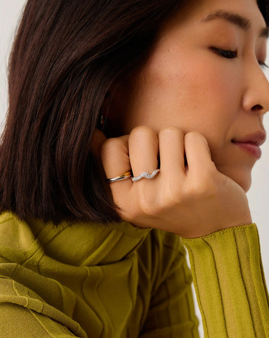 Molten Snow Stacking Ring | Sterling Silver/Cubic Zirconia Rings Missoma