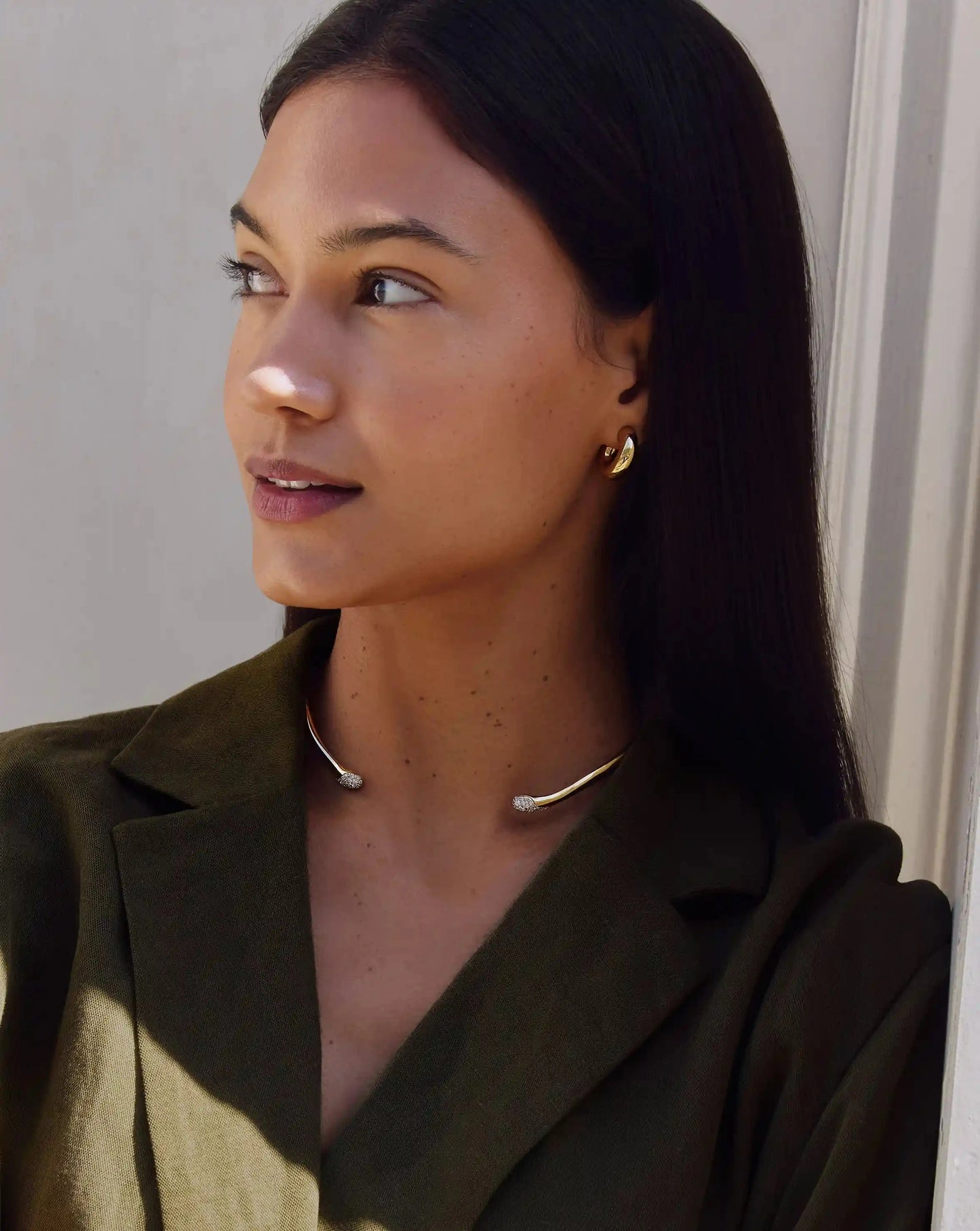 Molten Snow Torque Statement Necklace | 18k Gold Plated/Cubic Zirconia Necklaces Missoma