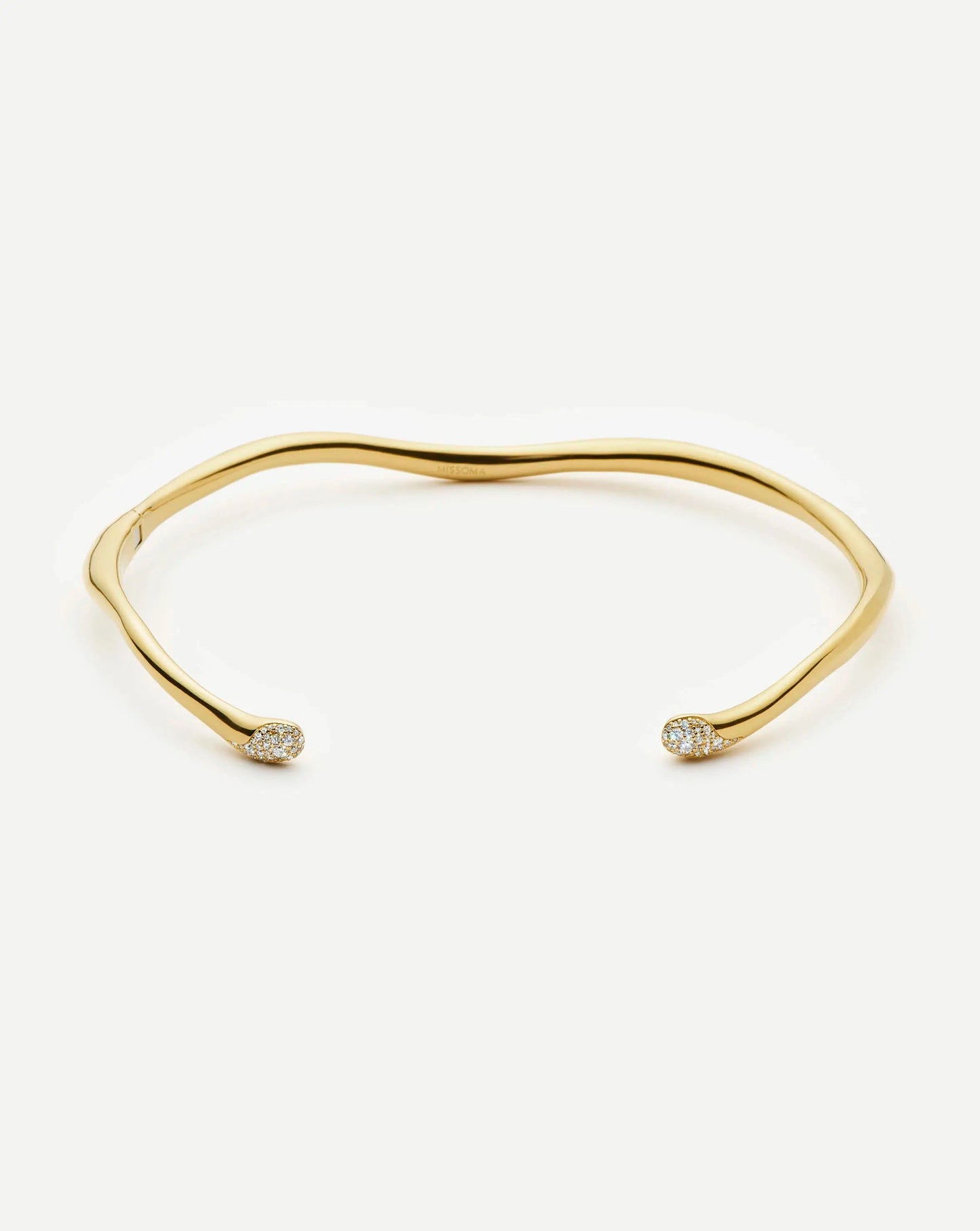 Molten Snow Torque Statement Necklace | 18k Gold Plated/Cubic Zirconia Necklaces Missoma