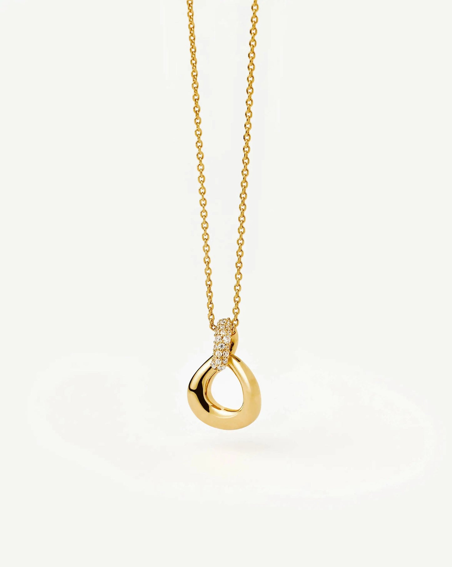 Molten Snow Twisted Pendant Necklace | 18k Gold Plated/Cubic Zirconia Necklaces Missoma