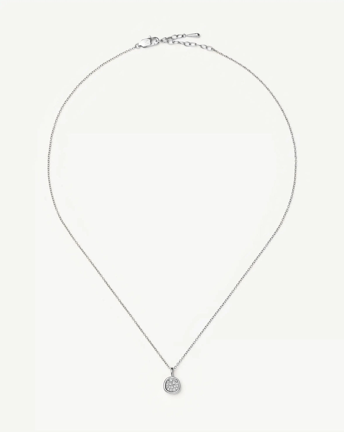 Molten Soft Square Pavé Pendant Necklace | Silver Plated/Cubic Zirconia Necklaces Missoma