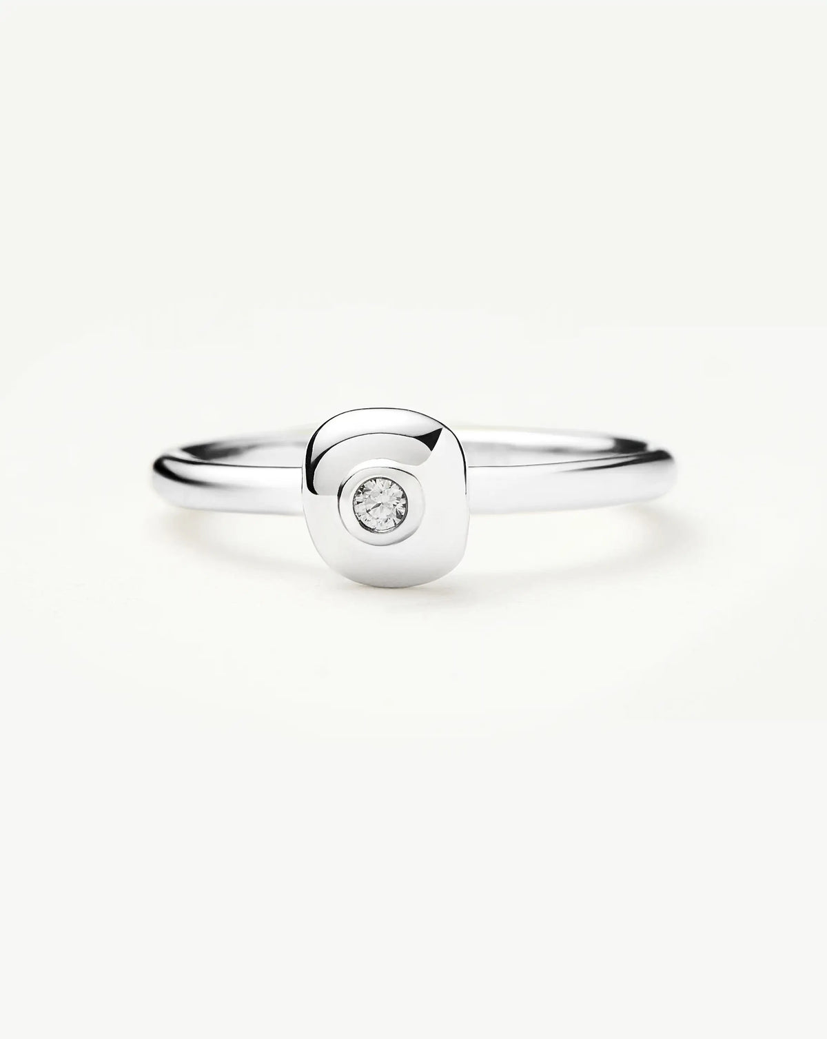 Molten Soft Square Ring | Silver Plated/Cubic Zirconia Rings Missoma