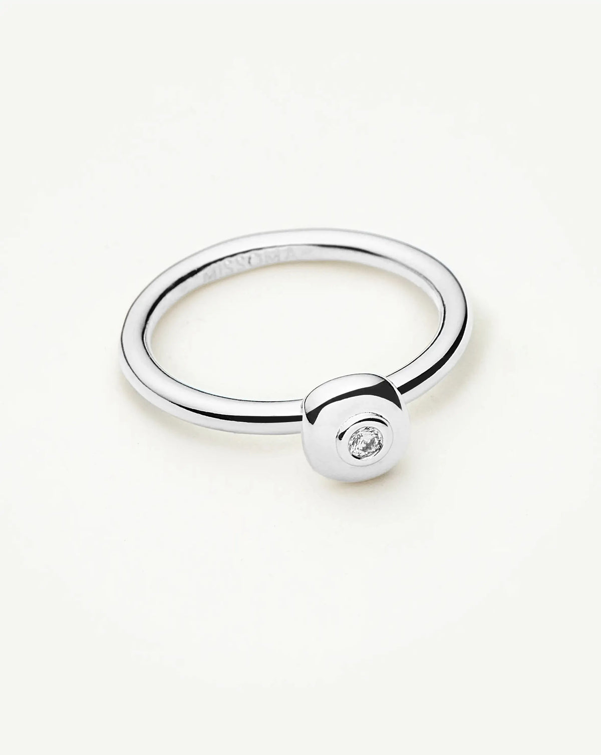 Molten Soft Square Ring | Silver Plated/Cubic Zirconia Rings Missoma