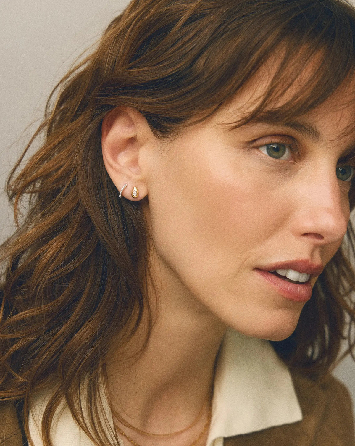 Molten Teardrop Diamond Stud Earrings | 18k Gold Vermeil/Lab grown Diamond Earrings Missoma