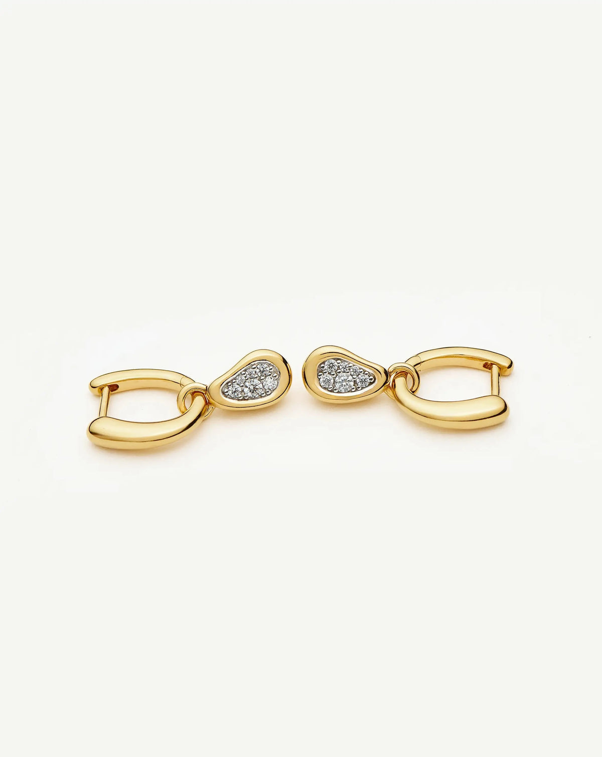 Molten Teardrop Pavé Charm Hoop Earrings | 18k Gold Plated/Cubic Zirconia Earrings Missoma