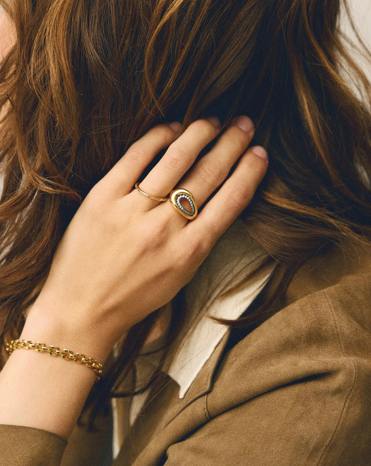Molten Teardrop Pavé Cocktail Ring | 18k Gold Plated/Cubic Zirconia Rings Missoma