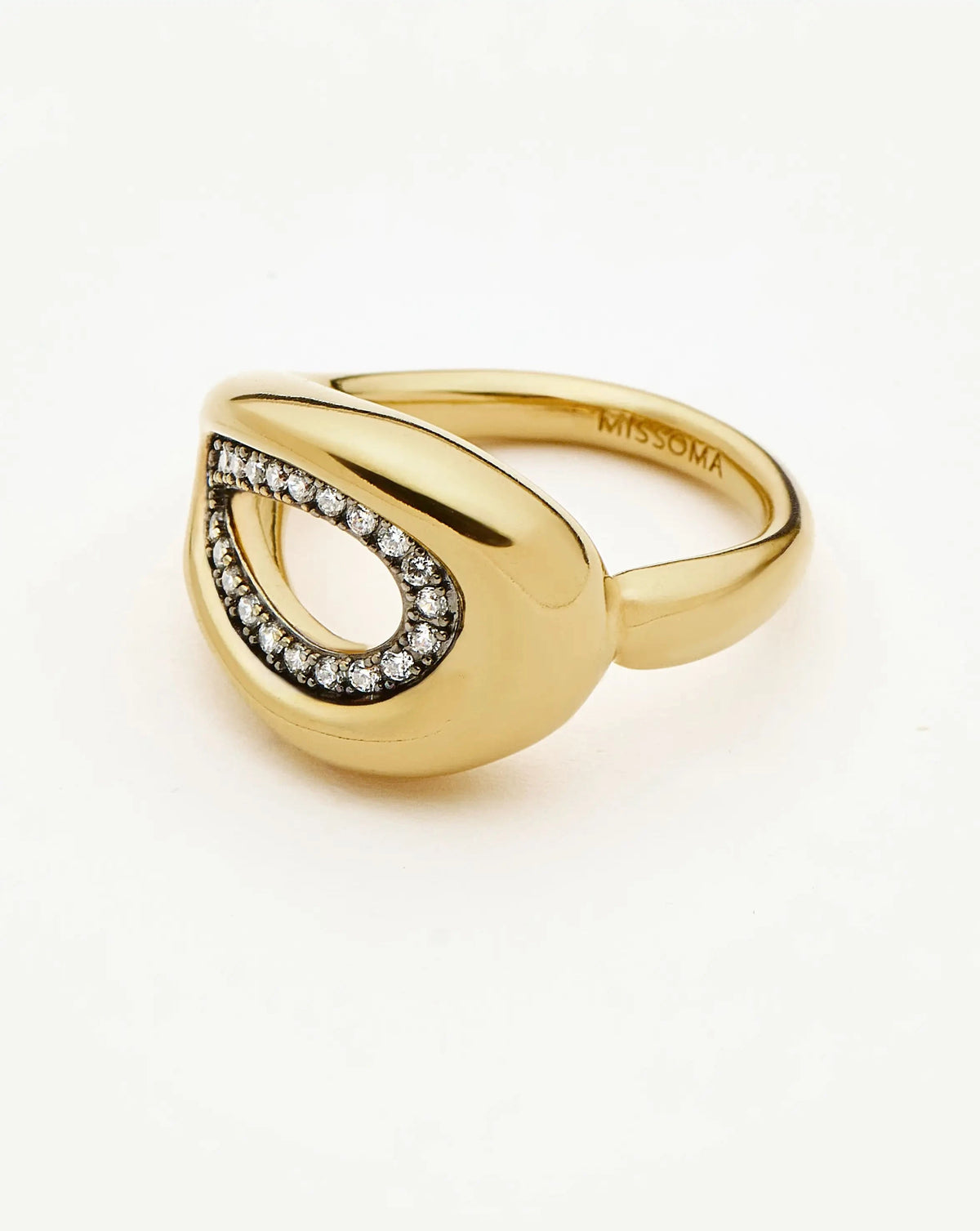 Molten Teardrop Pavé Cocktail Ring | 18k Gold Plated/Cubic Zirconia Rings Missoma