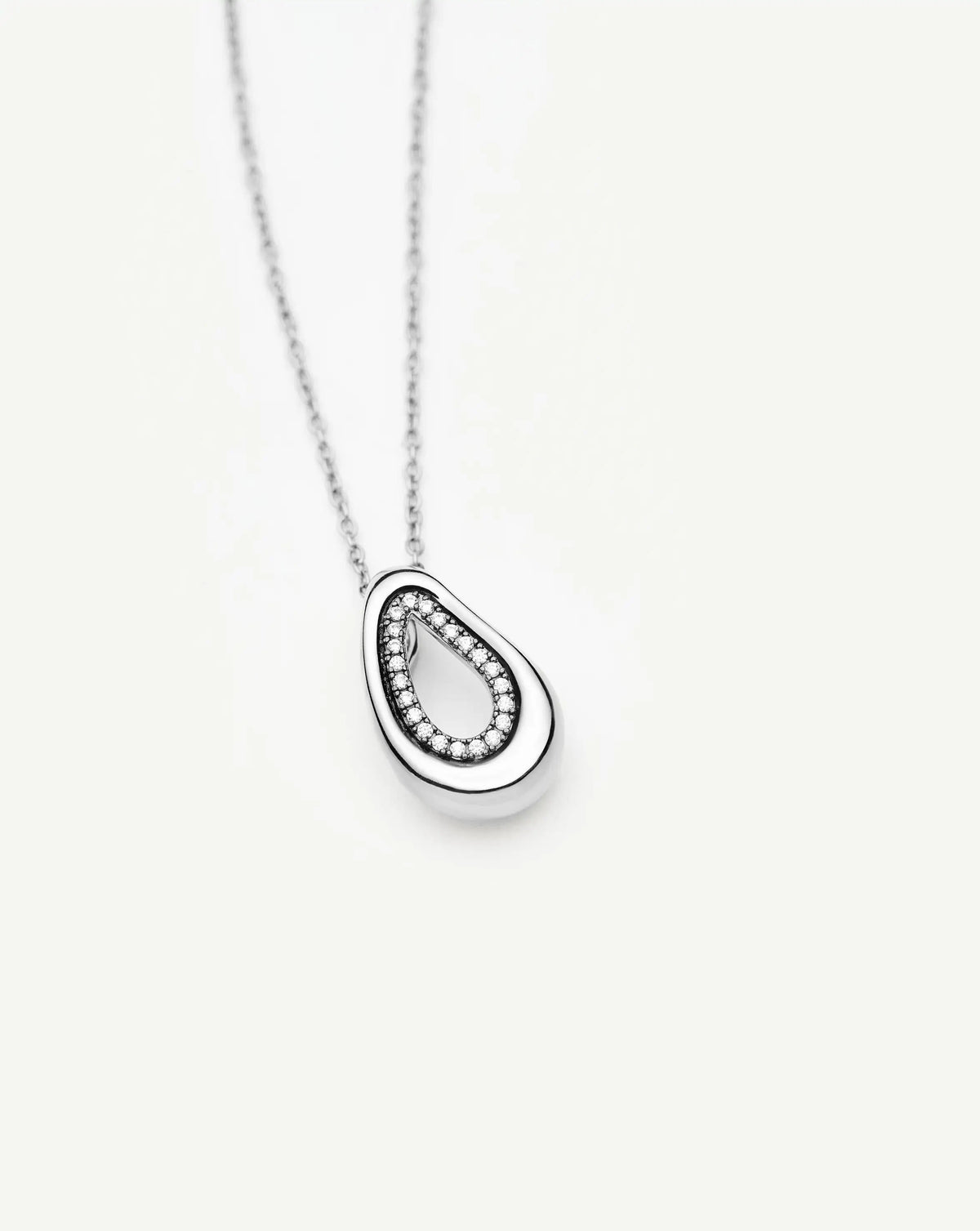Molten Teardrop Pavé Pendant Necklace | Silver Plated/Cubic Zirconia Necklaces Missoma