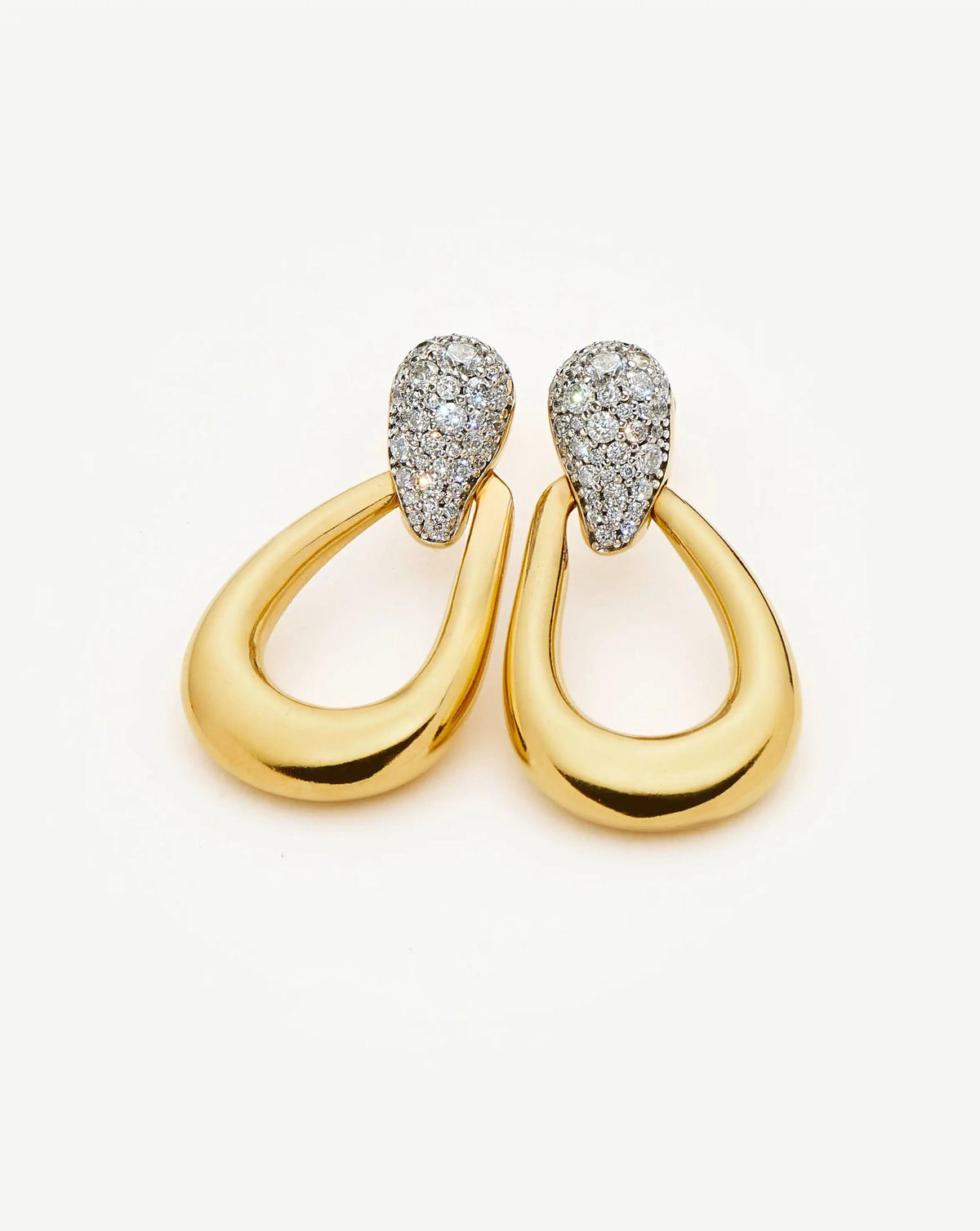 Molten Teardrop Pavé Statement Stud Earrings | 18k Gold Plated/Cubic Zirconia Earrings Missoma