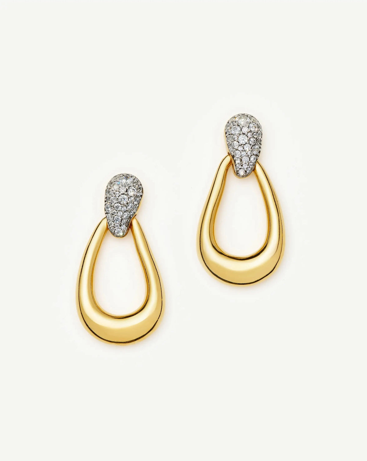 Molten Teardrop Pavé Statement Stud Earrings | 18k Gold Plated/Cubic Zirconia Earrings Missoma