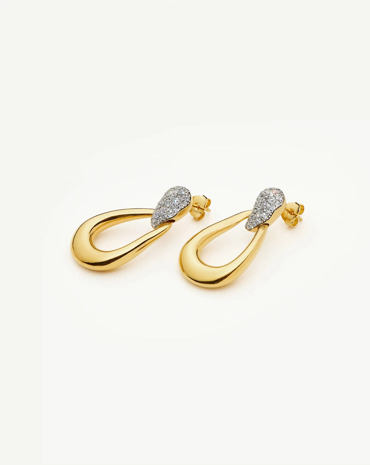 Molten Teardrop Pavé Statement Stud Earrings | 18k Gold Plated/Cubic Zirconia Earrings Missoma