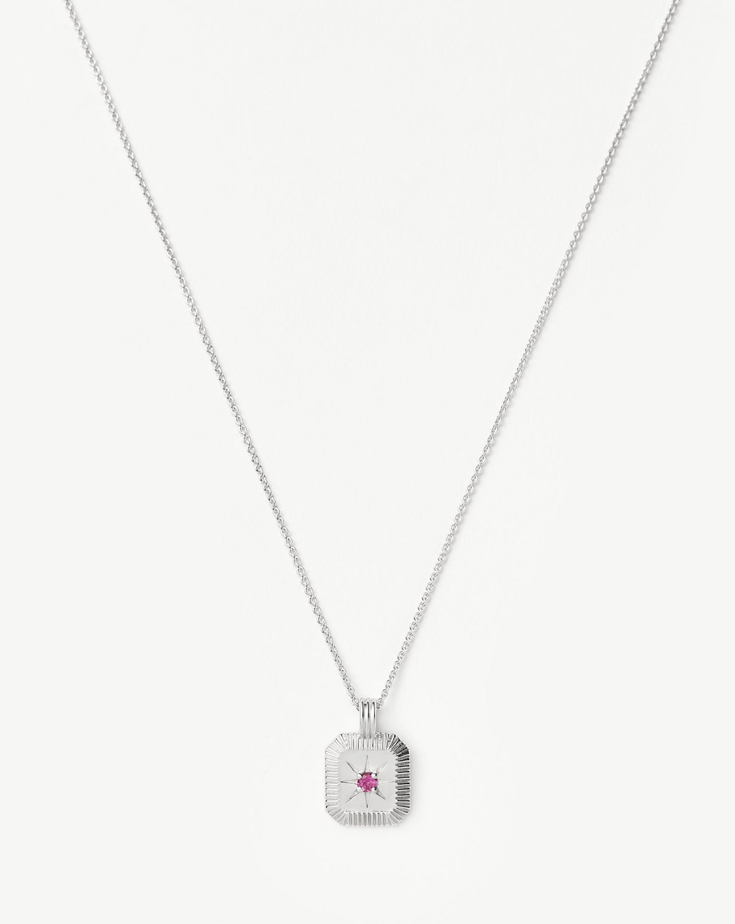 October Birthstone Pendant Necklace | Pink Tourmaline/October Necklaces Missoma