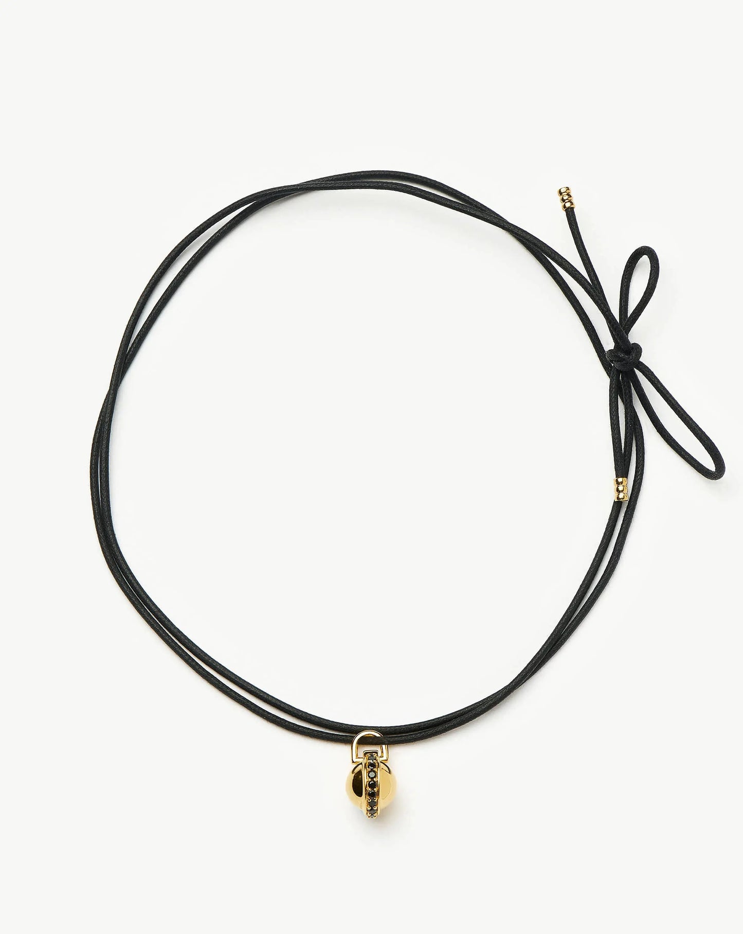 Orb Gemstone Pendant Cord Necklace | 18k Gold Plated / Black Spinel Necklaces Missoma