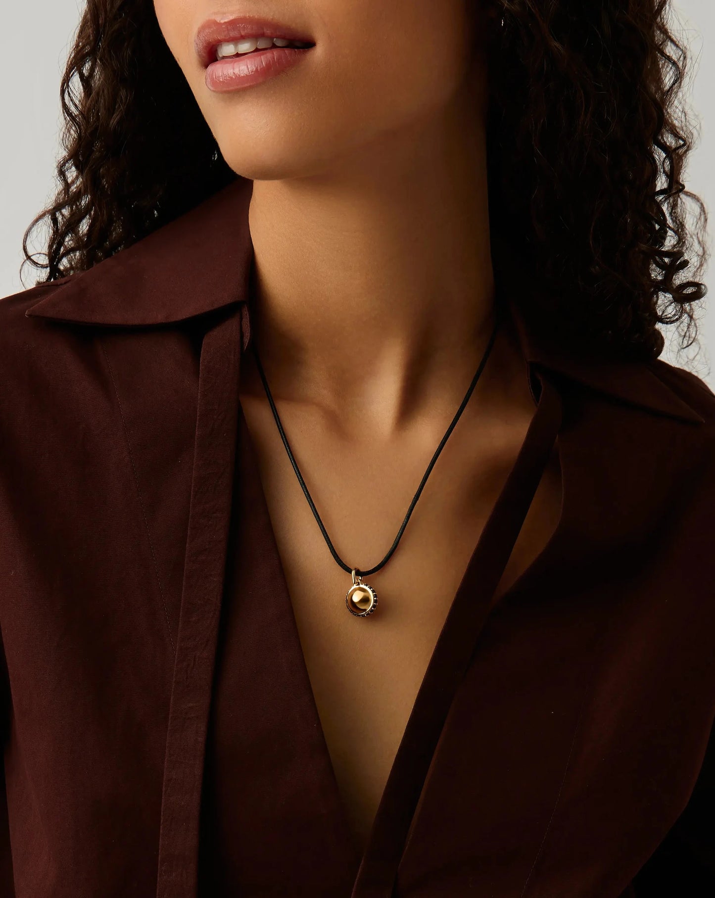 Orb Gemstone Pendant Cord Necklace | 18k Gold Plated / Black Spinel Necklaces Missoma