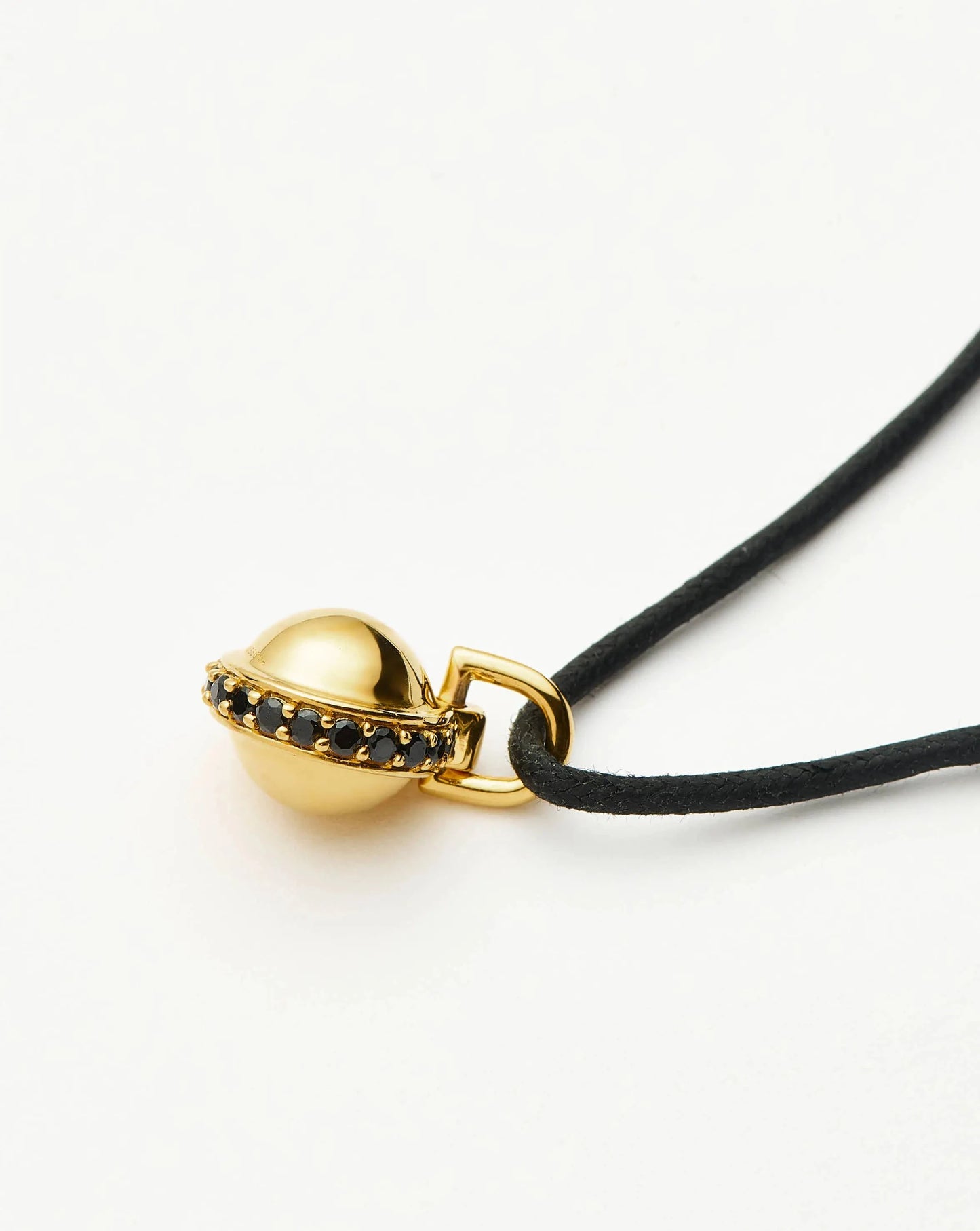 Orb Gemstone Pendant Cord Necklace | 18k Gold Plated / Black Spinel Necklaces Missoma