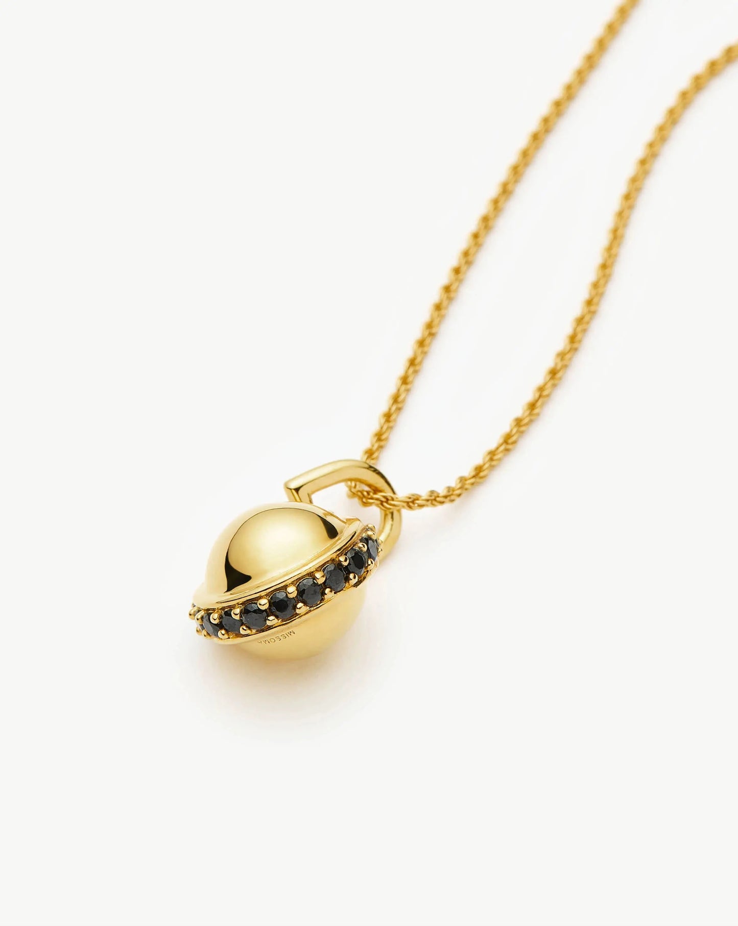 Orb Gemstone Pendant Necklace | 18k Gold Plated / Black Spinel Necklaces Missoma