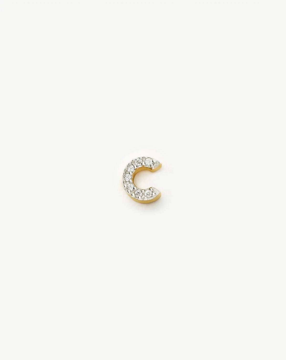 Pave Initial Single Stud Earring - Initial C | 18k Gold Vermeil/Cubic Zirconia Earrings Missoma