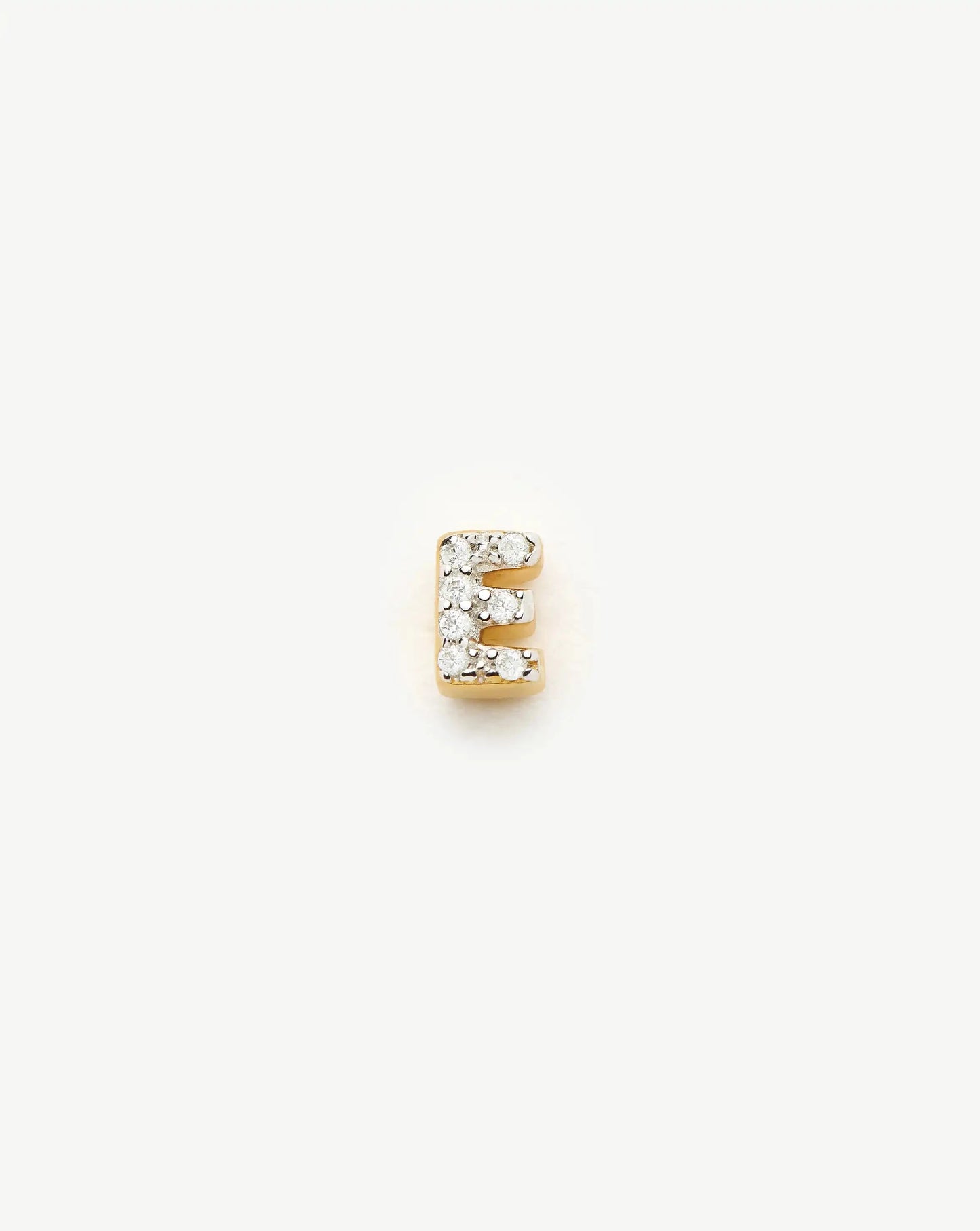 Pave Initial Single Stud Earring - Initial E | 18k Gold Vermeil/Cubic Zirconia Earrings Missoma