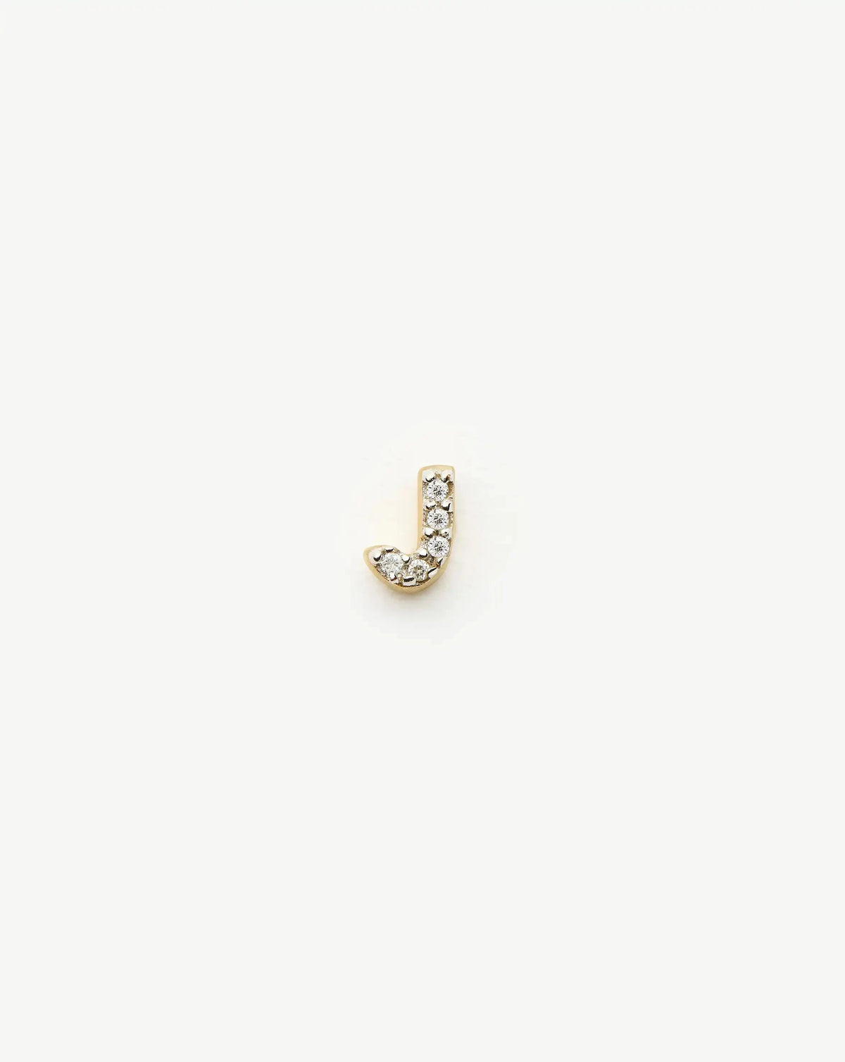 Pave Initial Single Stud Earring - Initial J | 18k Gold Vermeil/Cubic Zirconia Earrings Missoma