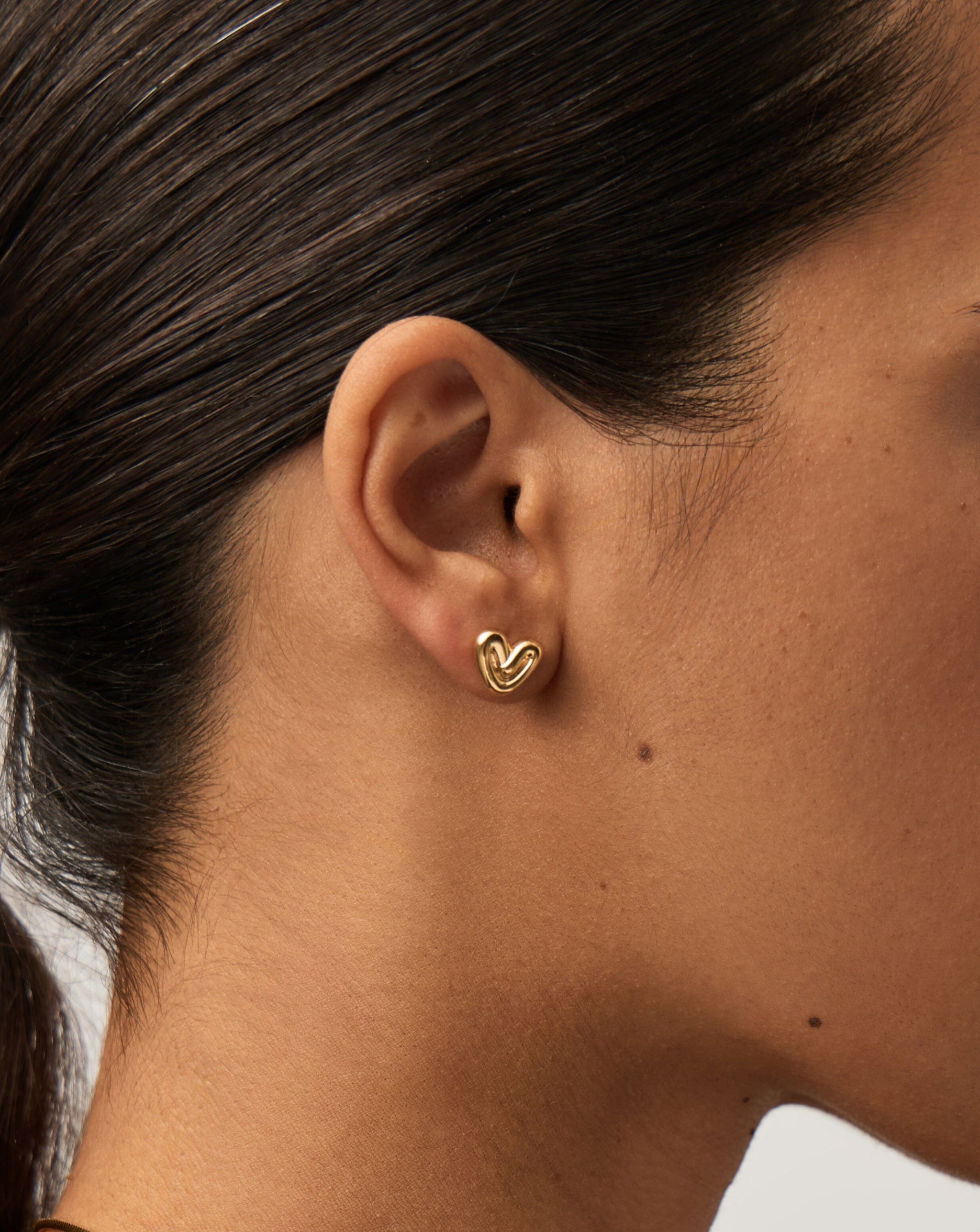 Puffy Heart Mini Stud Earrings |18k Gold Vermeil Earrings Missoma