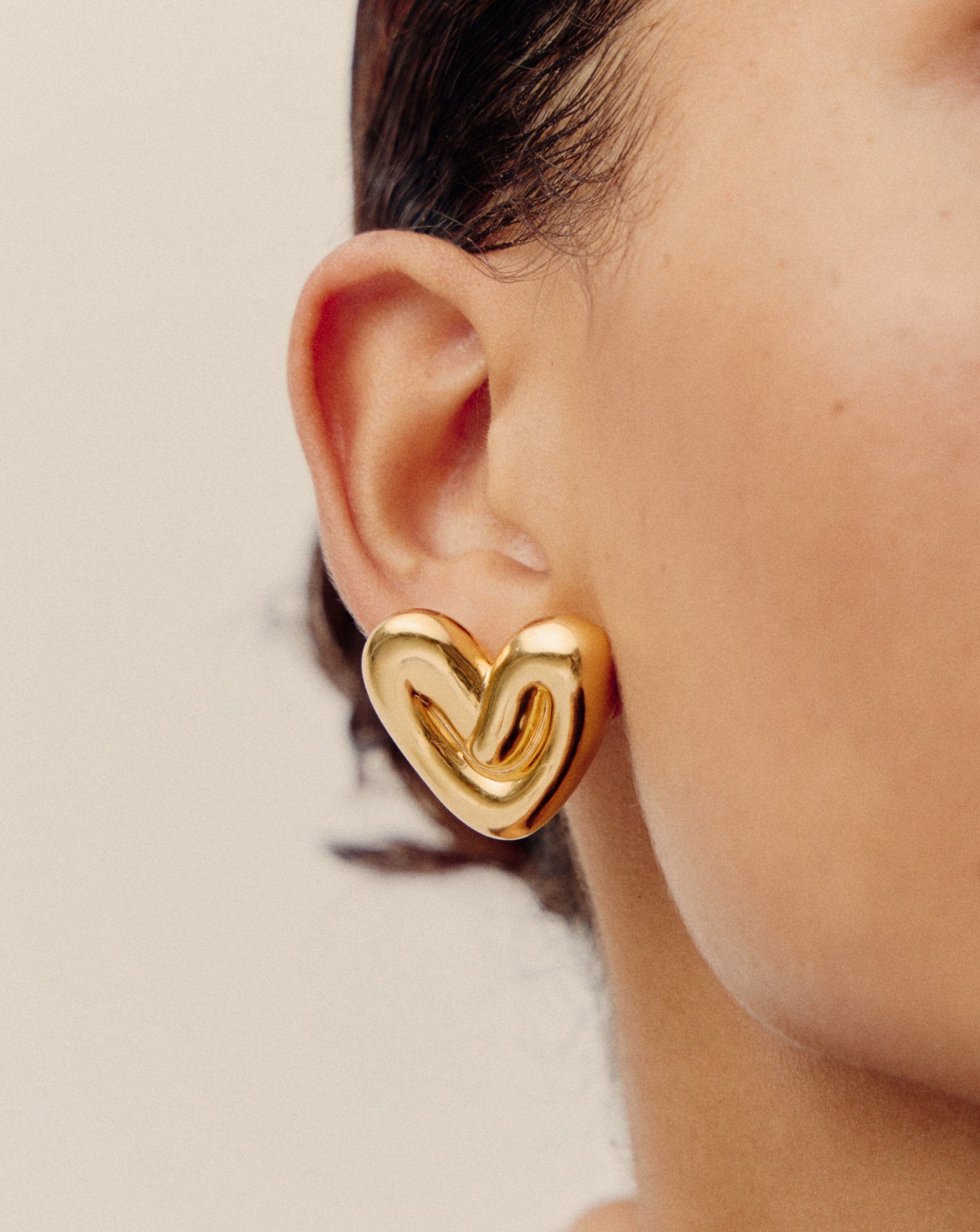 Puffy Heart Oversized Stud Earrings |18k Gold Plated Earrings Missoma