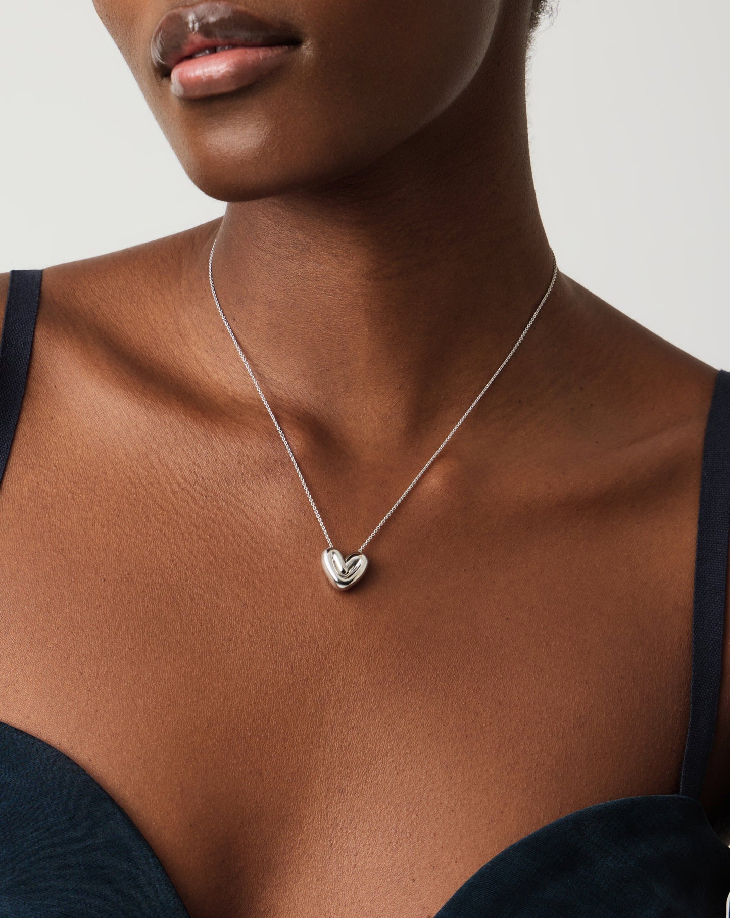 Puffy Heart Pendant Necklace | Silver Plated Necklaces Missoma