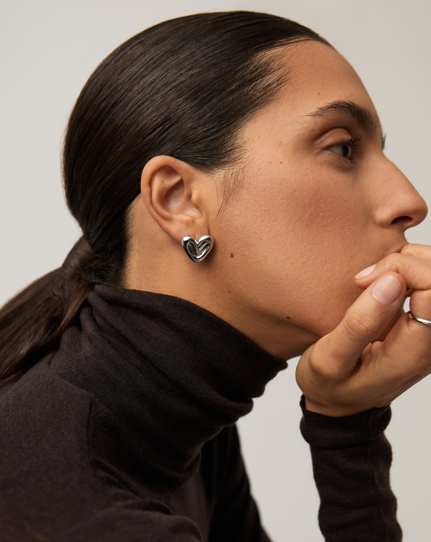 Puffy Heart Stud Earrings |Sterling Silver Plated Earrings Missoma