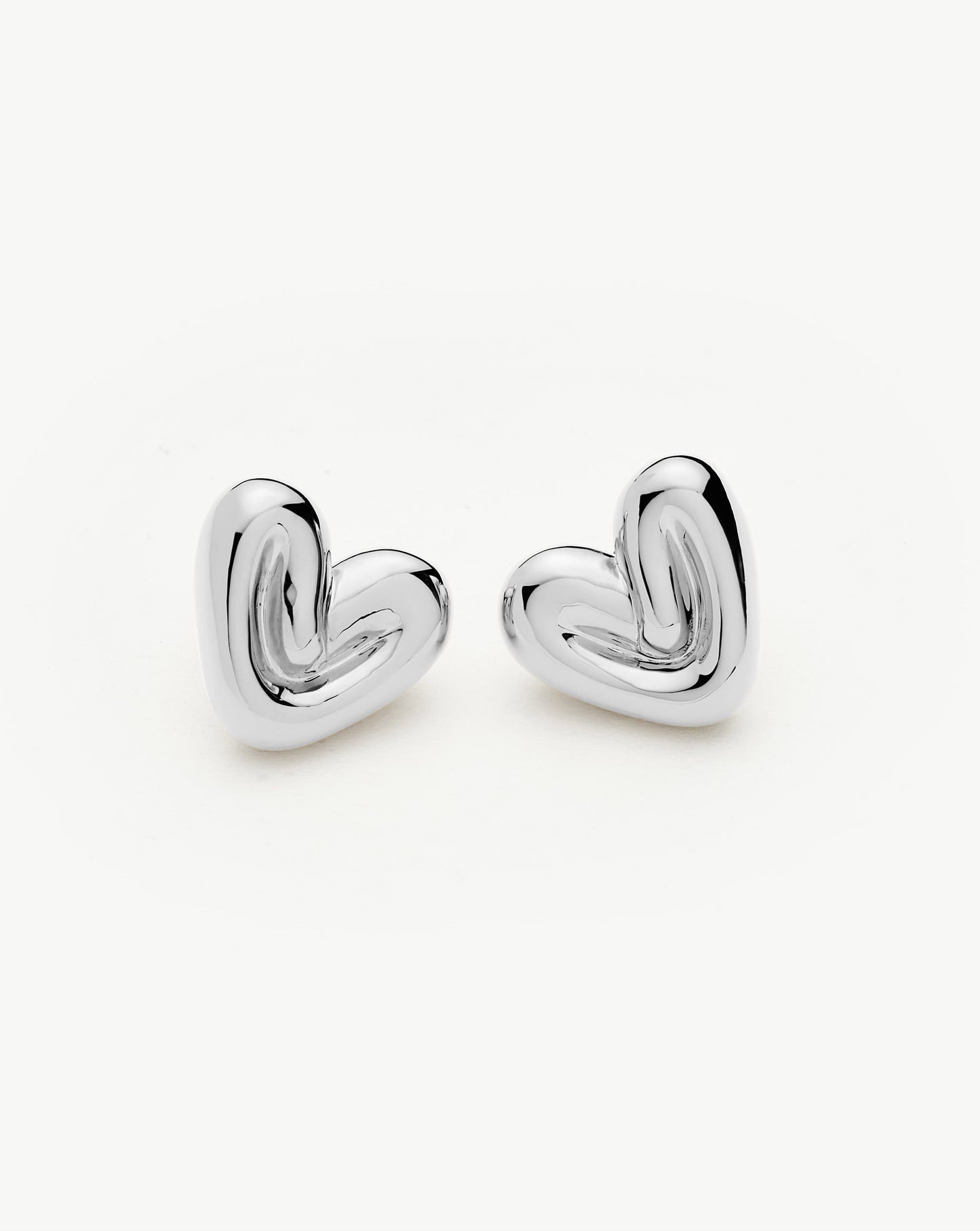 Puffy Heart Stud Earrings |Sterling Silver Plated Earrings Missoma