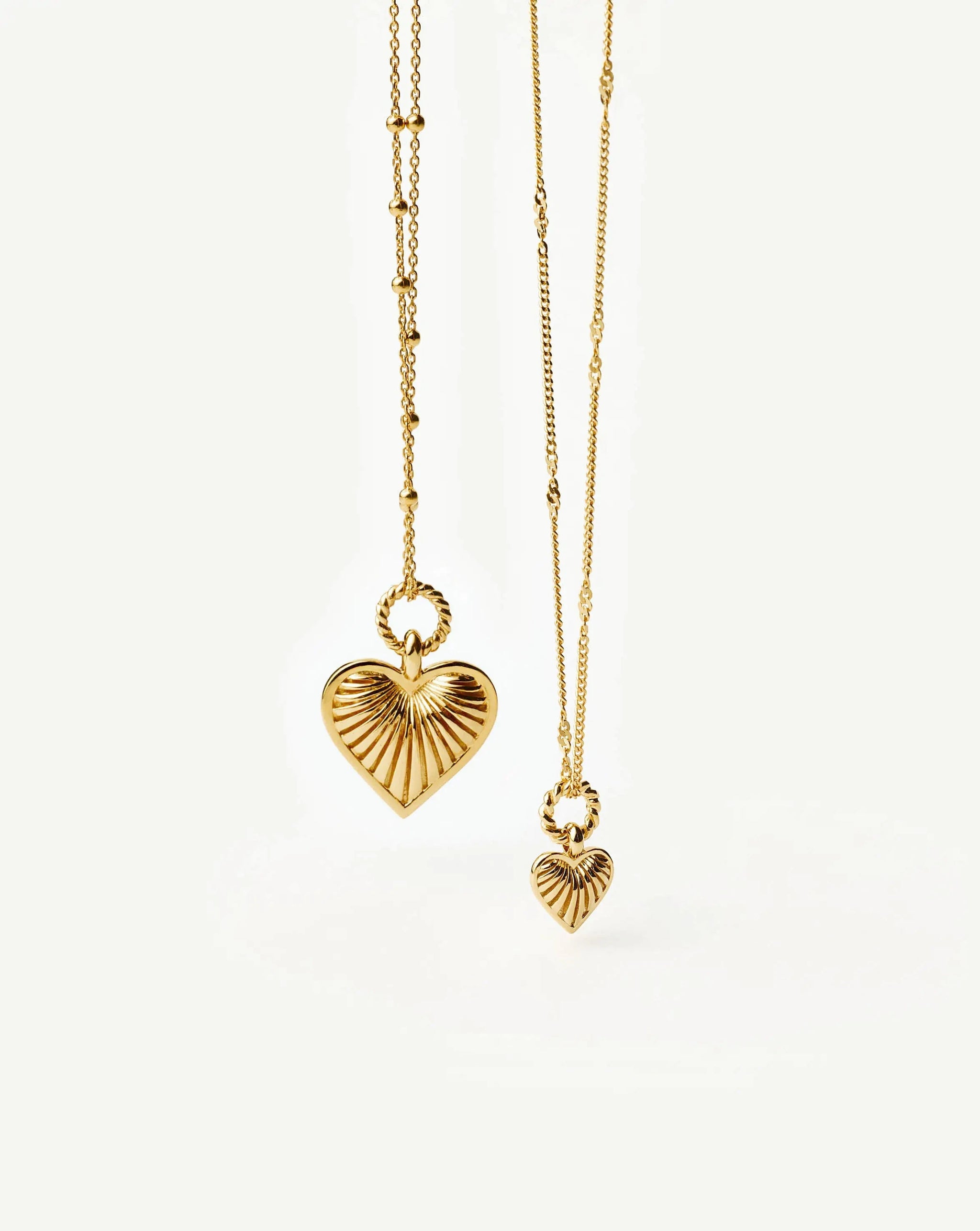 Ridge Heart Charm Pendant Necklace | 18k Gold Plated Necklaces Missoma