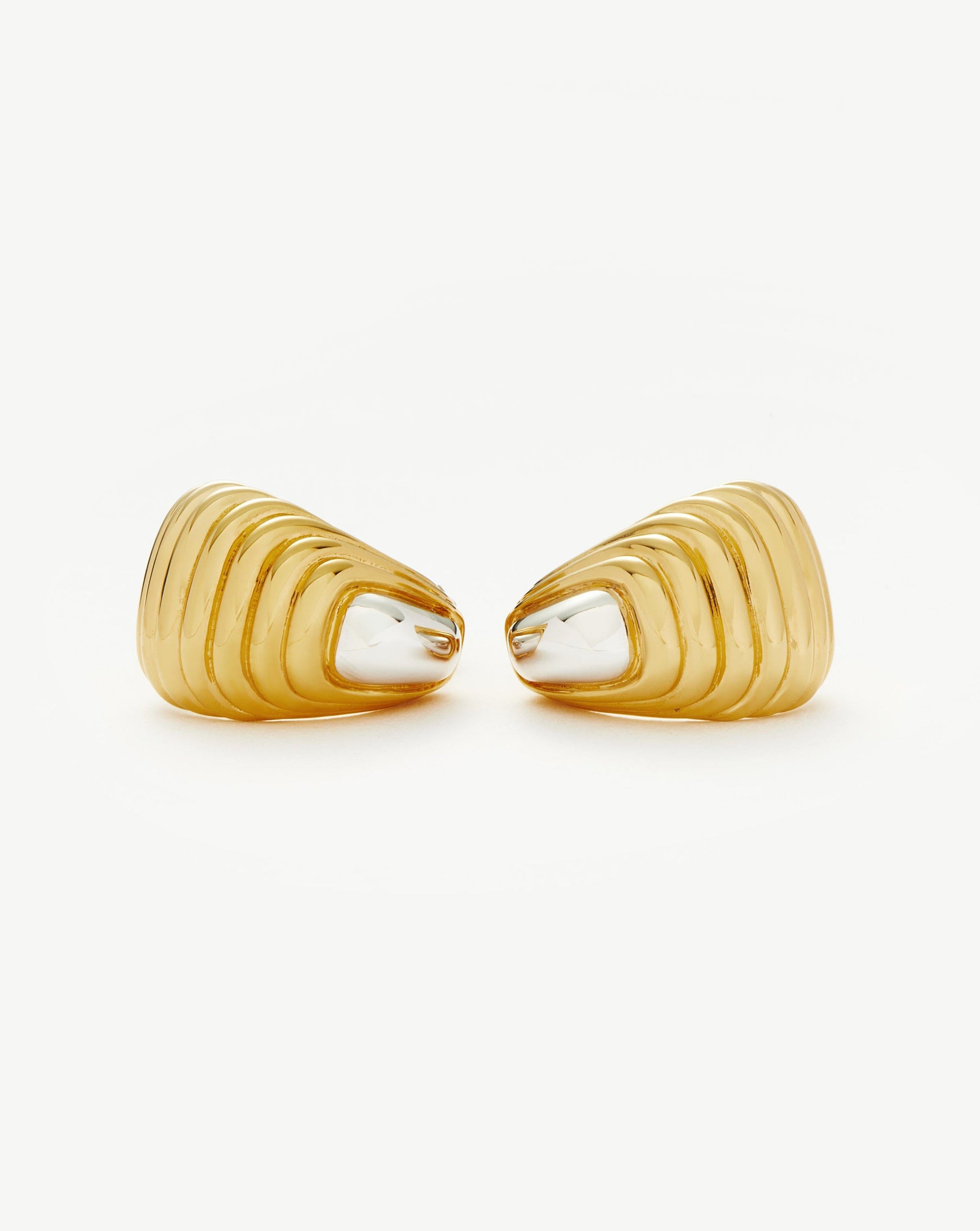 Ridge Oversized Stud Earrings | Mixed Metal Earrings Missoma