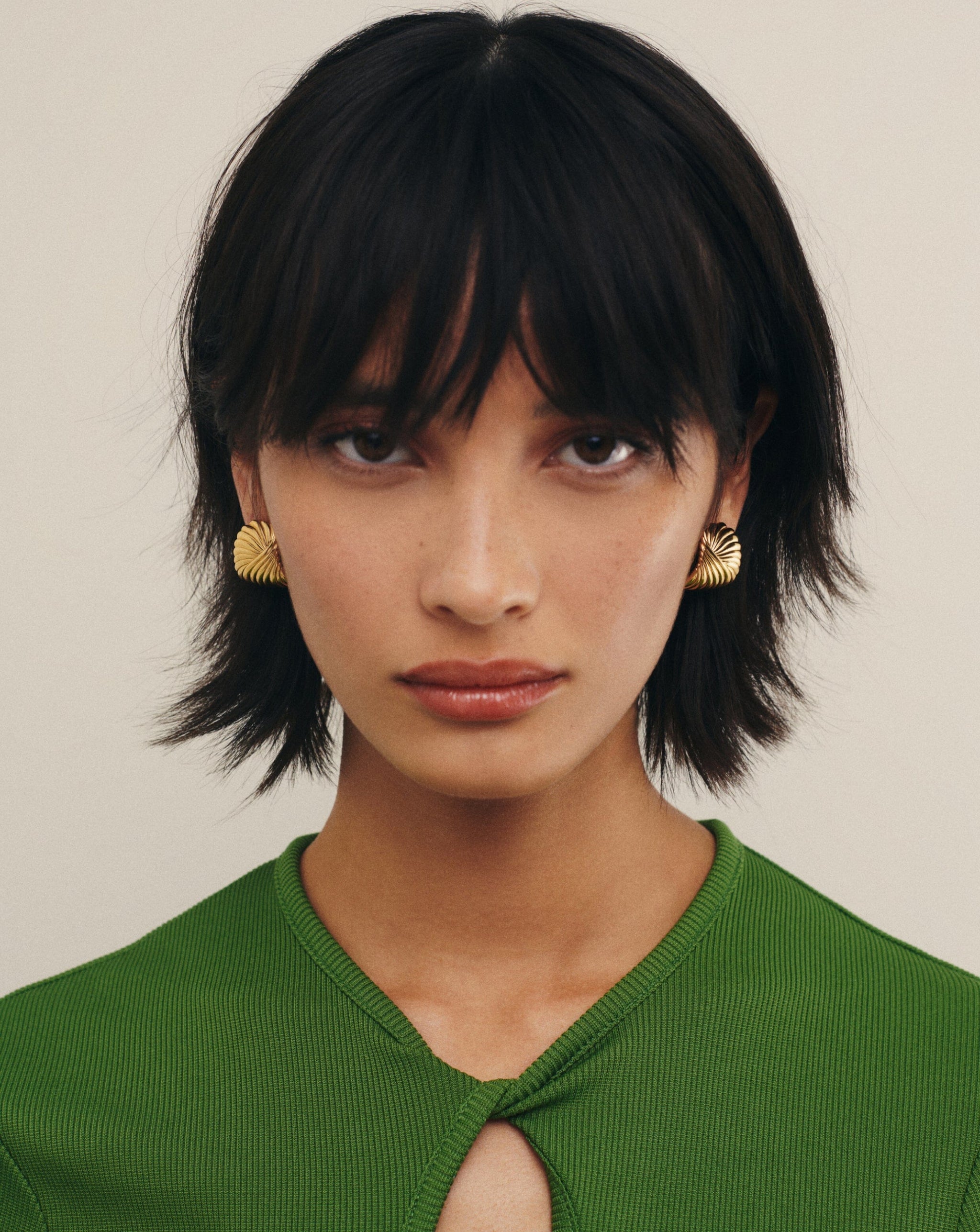 Ripple Oversized Stud Earrings | 18ct Gold Plated Earrings Missoma