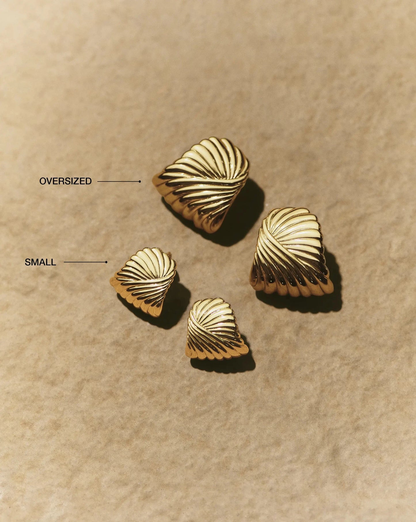 Ripple Oversized Stud Earrings | 18k Gold Plated Earrings Missoma