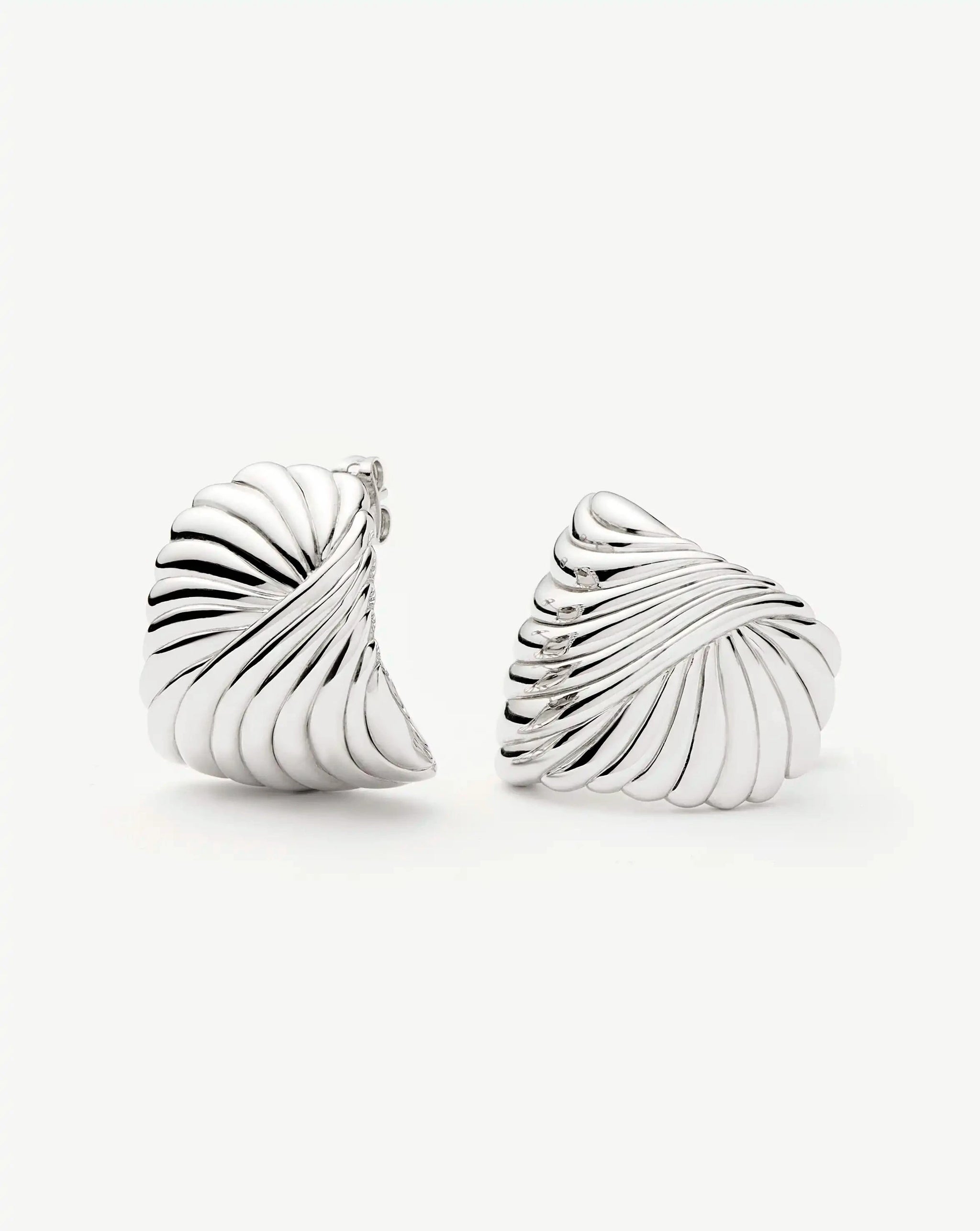 Ripple Oversized Stud Earrings | Silver Plated Earrings Missoma