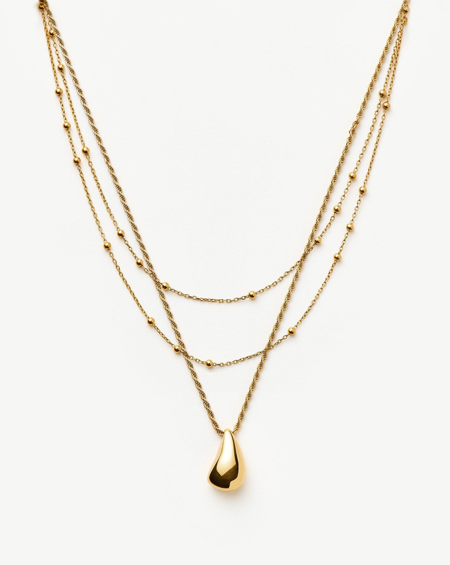 Savi Droplet Pendant & Double Necklace Set | 18ct Gold Vermeil Layering Sets Missoma