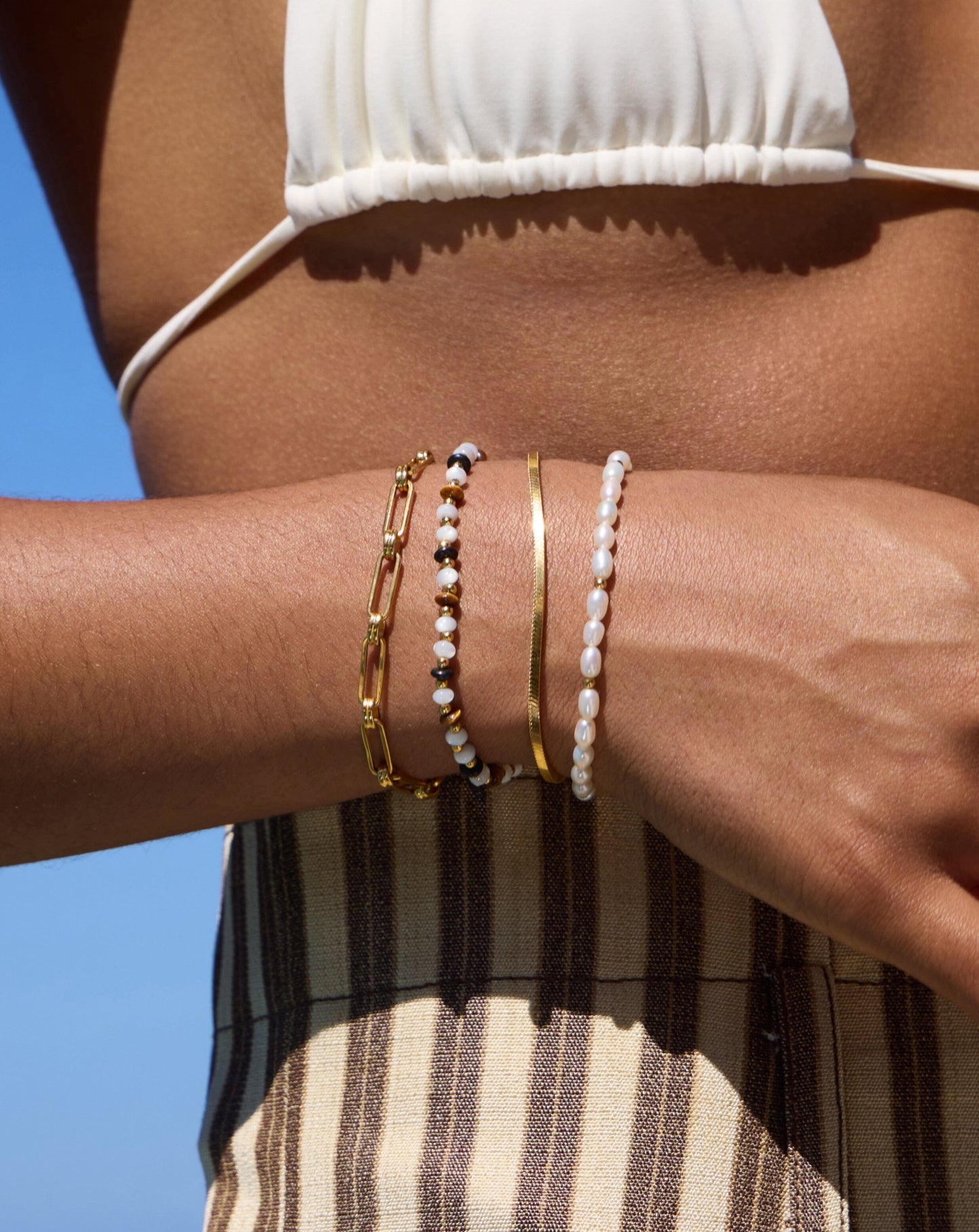 Savi Pearl & Gemstone Beaded Bracelet | 18k Gold Plated/Multi Bracelets Missoma