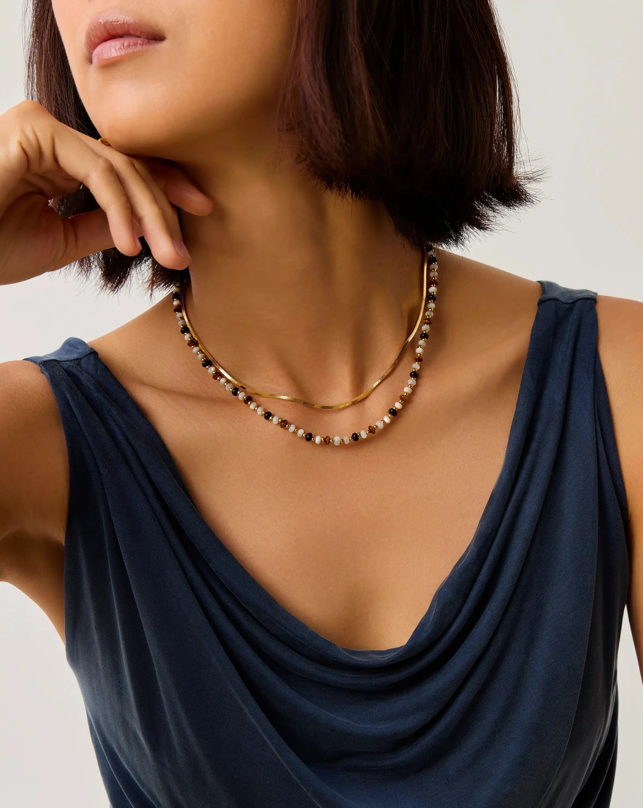 Savi Pearl & Gemstone Beaded Necklace | 18k Gold Plated/Multi Necklaces Missoma