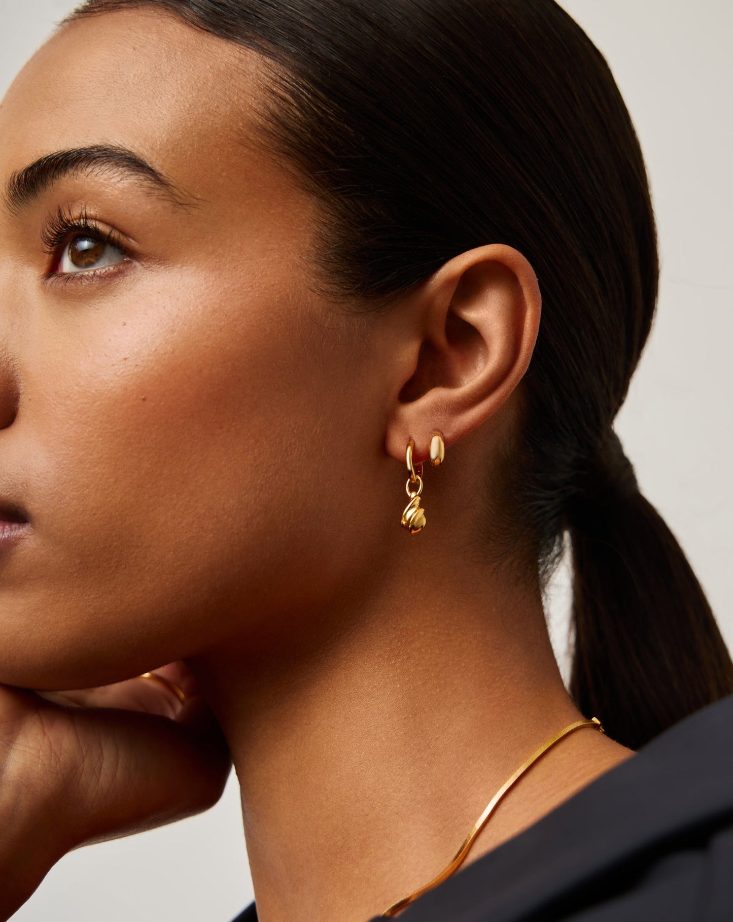Savi Ridge Droplet Charm Earrings | 18k Gold Vermeil Earrings Missoma