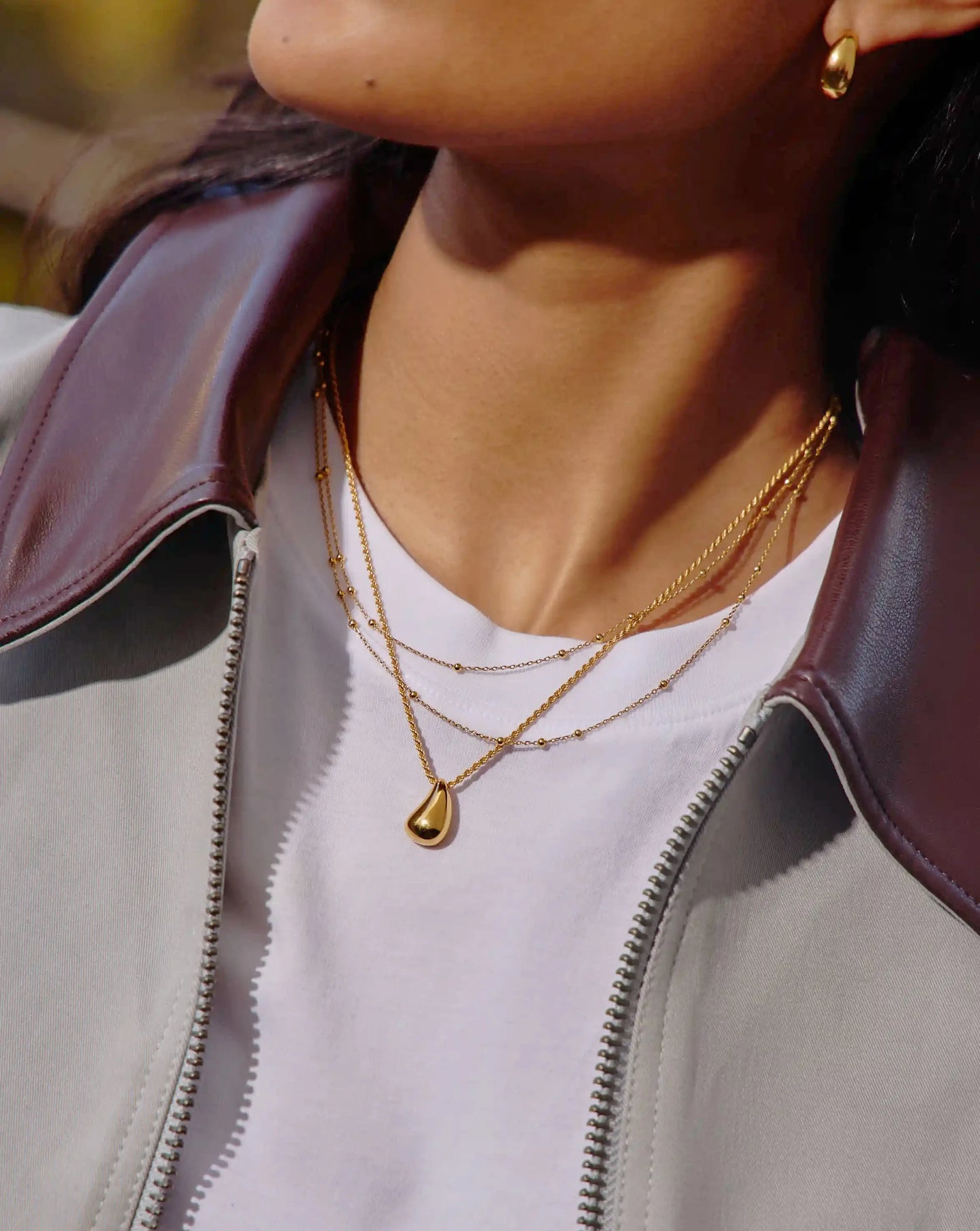 Savi Sculptural Droplet Pendant Necklace | 18k Gold Vermeil Necklaces Missoma