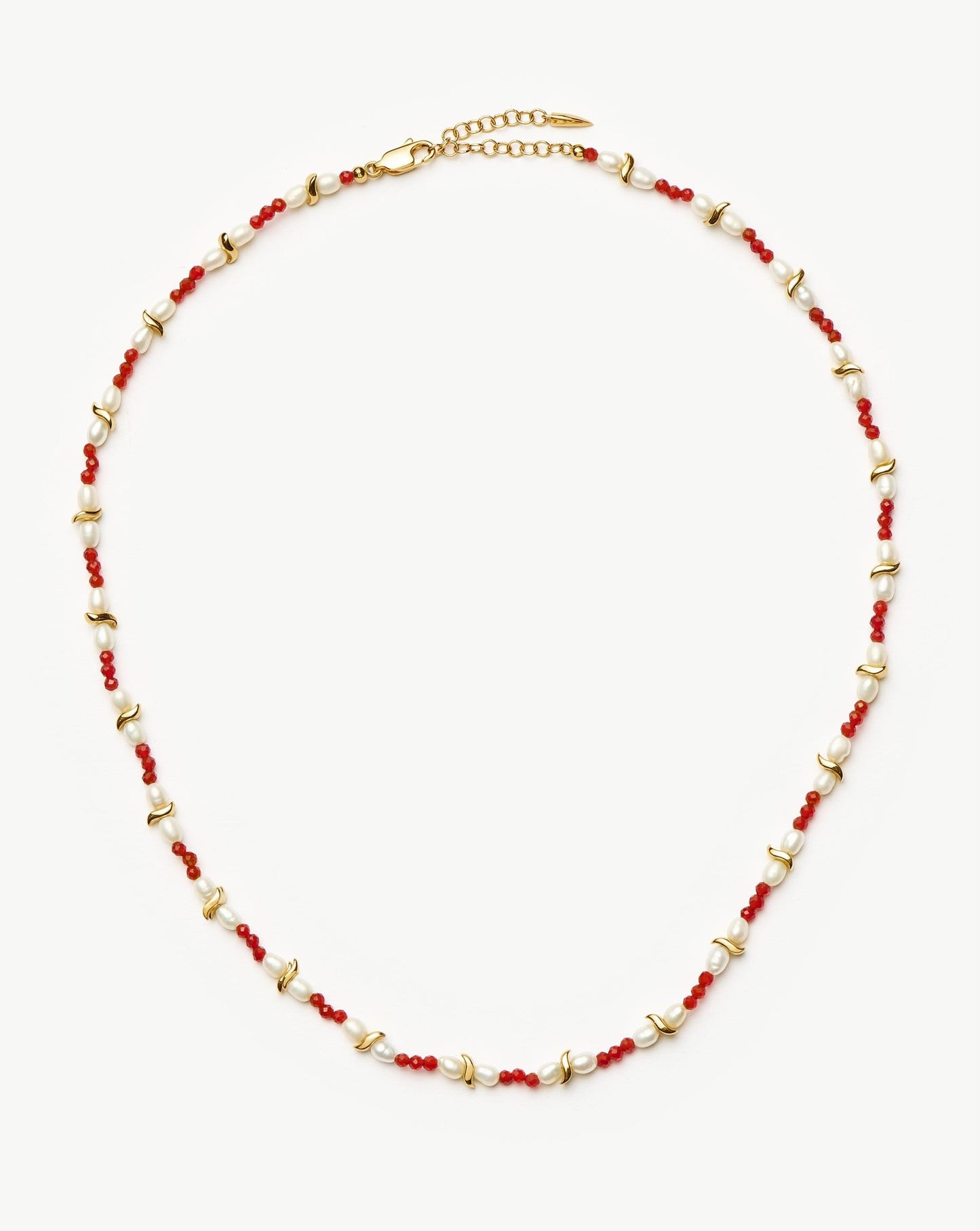 Savi Seed Pearl Beaded Necklace | Red Quartz & Pearl Necklaces Missoma